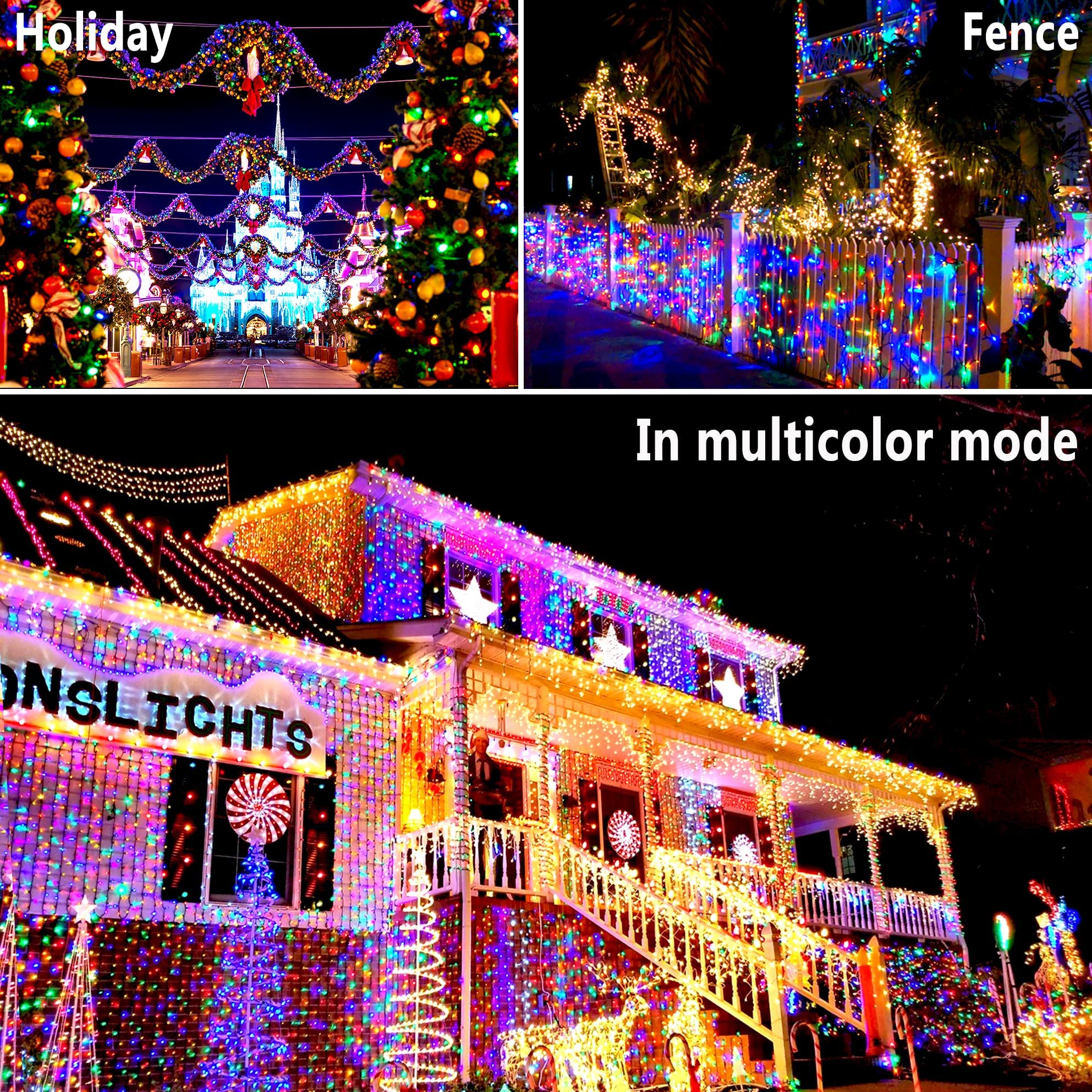 Knonew Led Christmas Lights 403Ft 1000 Bulbs Color Changing Waterproof Fairy Lights For Outdoor, Warm White To Multicolor, Model Bg-Cl3M3-306L01