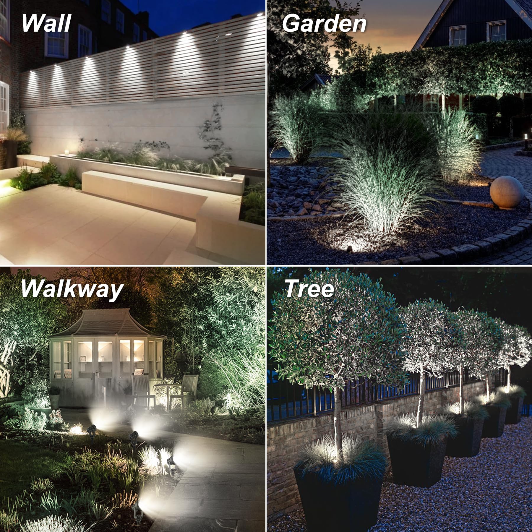 CREPOW Solar Spot Lights Outdoor, IP65 Waterproof, 6-in-1, Cold White, Model TS-S4201, Dusk to Dawn Uplights for Garden and Yard