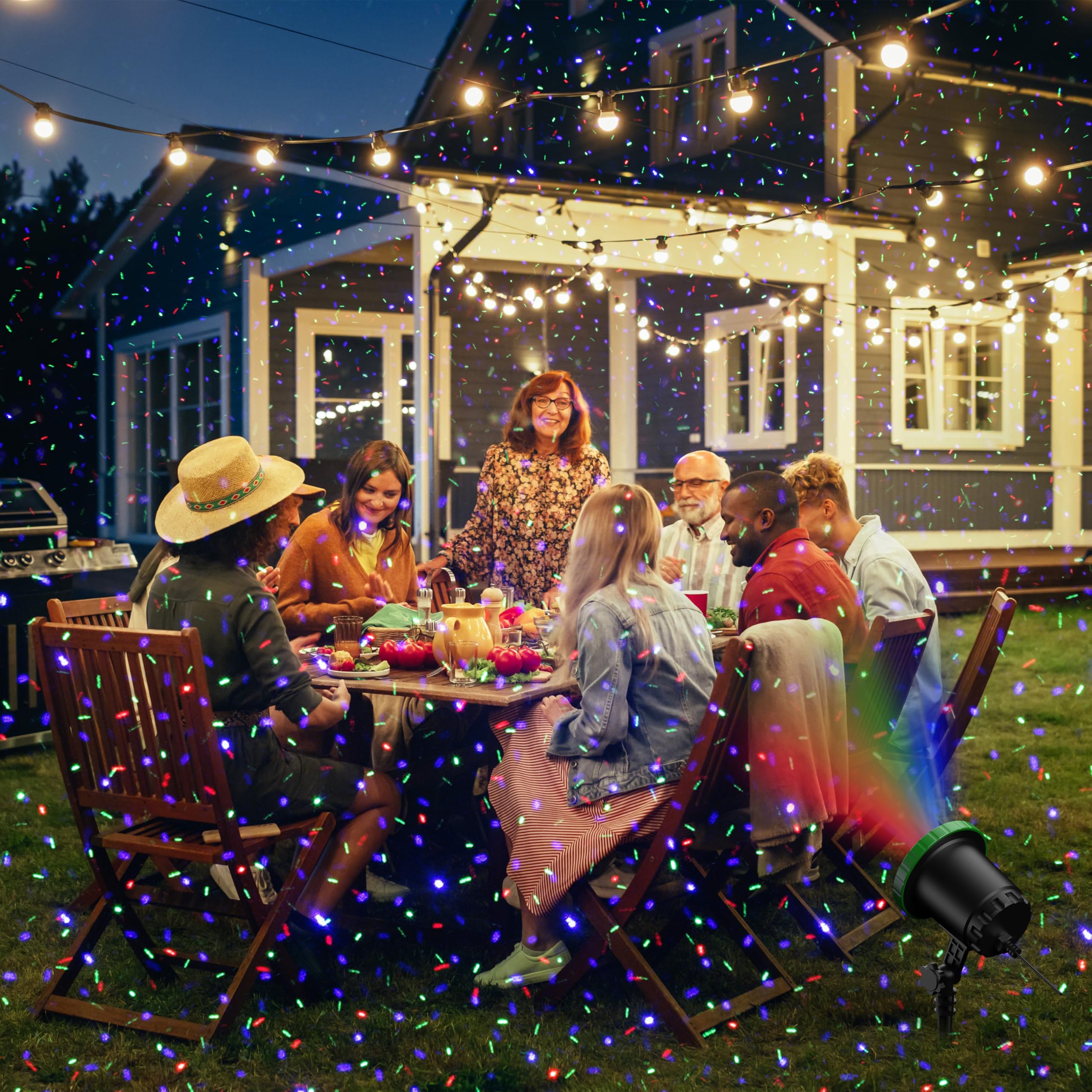 Outdoor Laser Lights Projector, 3 Color Motion Firefly Lights Show, Rgb Christmas Decor Lights With Remote For Trees, Patio, Lan