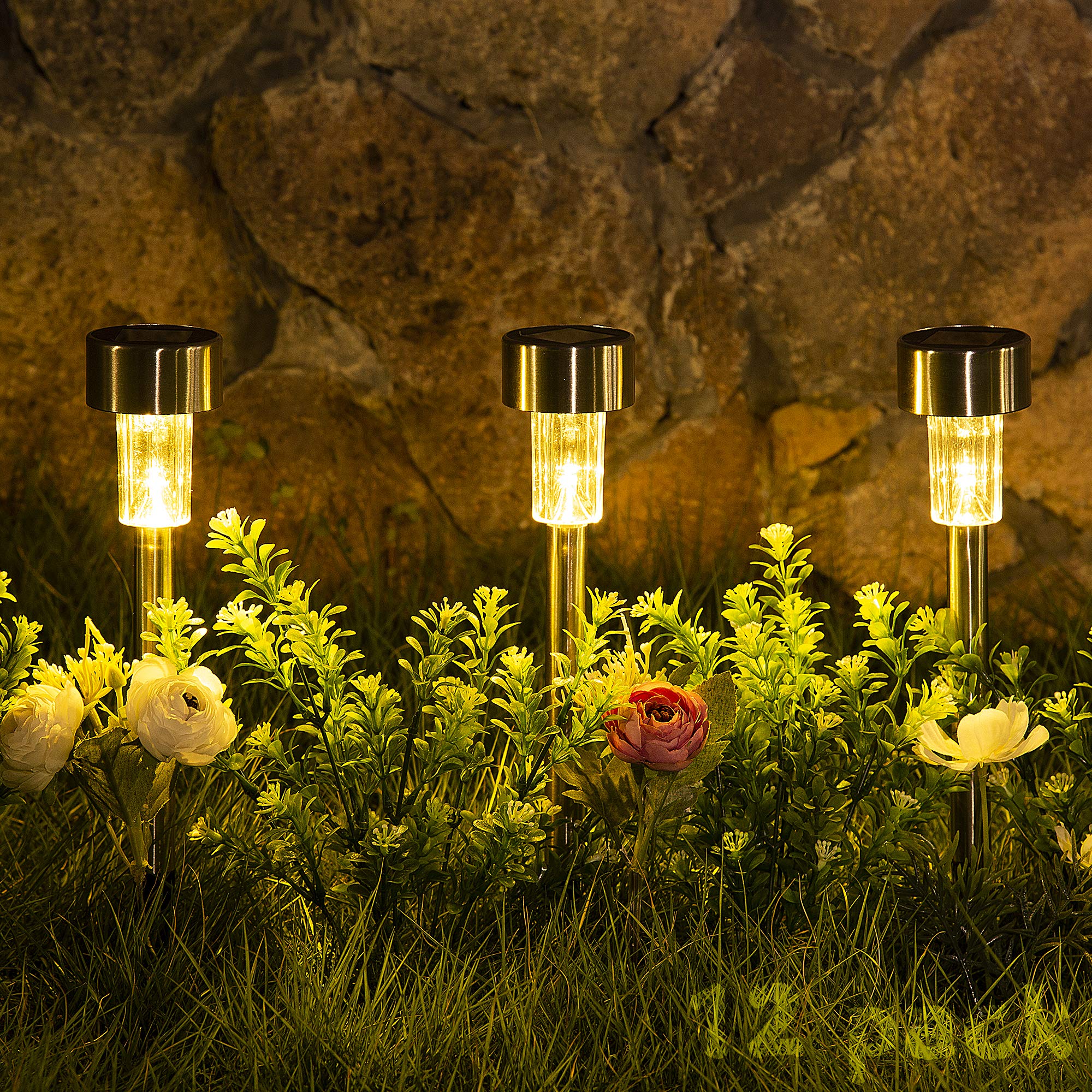 Sowsun Solar Pathway Lights Outdoor ,Solar Powered Landscape Garden Lights for Pathway ,Lawn, Patio, Yard,Path,Walkway Decoratio