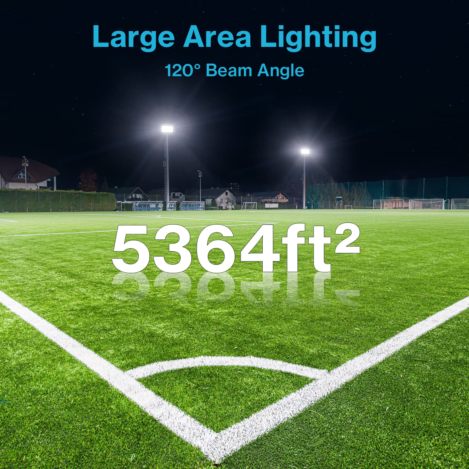 Olafus 2 Pack 200W Led Flood Light Outdoor, 18000Lm Super Bright Ip66 Waterproof Exterior Security Lights With Plug, 6500K Dayli