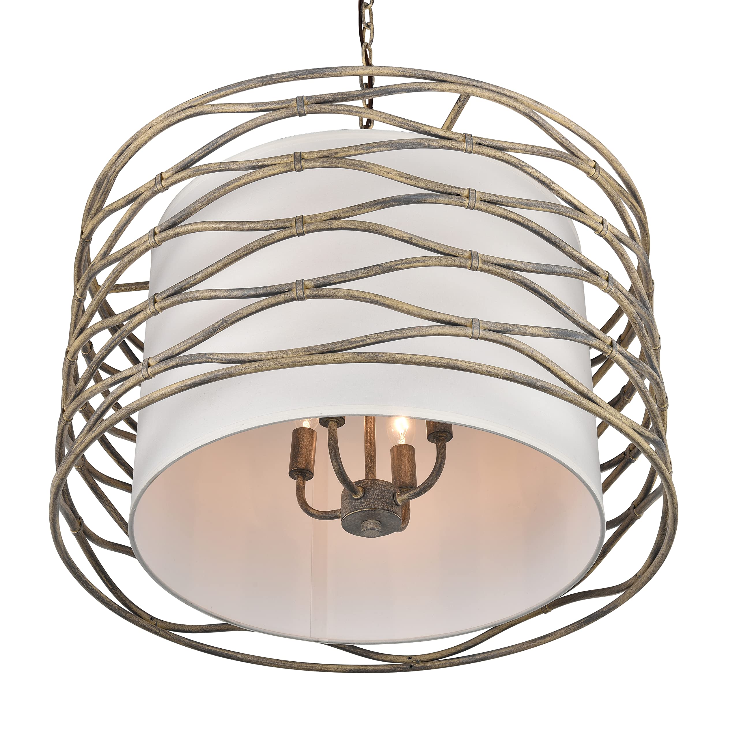 Elk Home 24&quot; Wide Dry White Metal Light Pendant - Hillcrest Collection