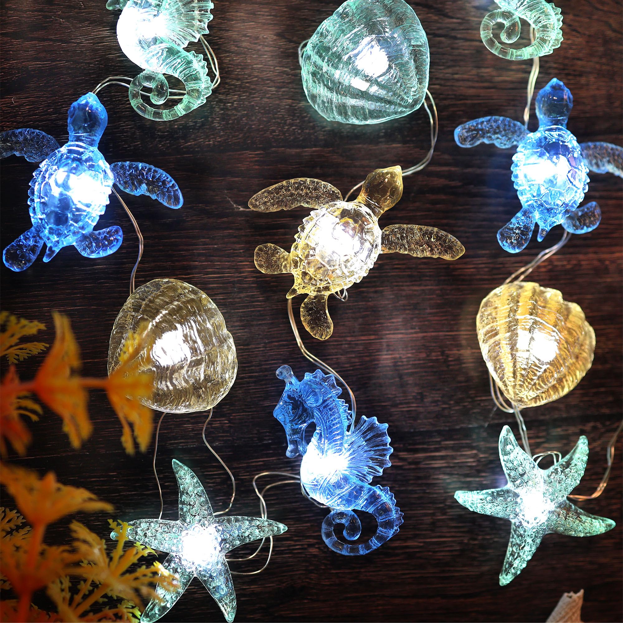 Beach Decorative Lights Marine Sea Life D  Cor Ocean Fairy Lights Nautical Waterproof Battery Operated String Lights Under The S