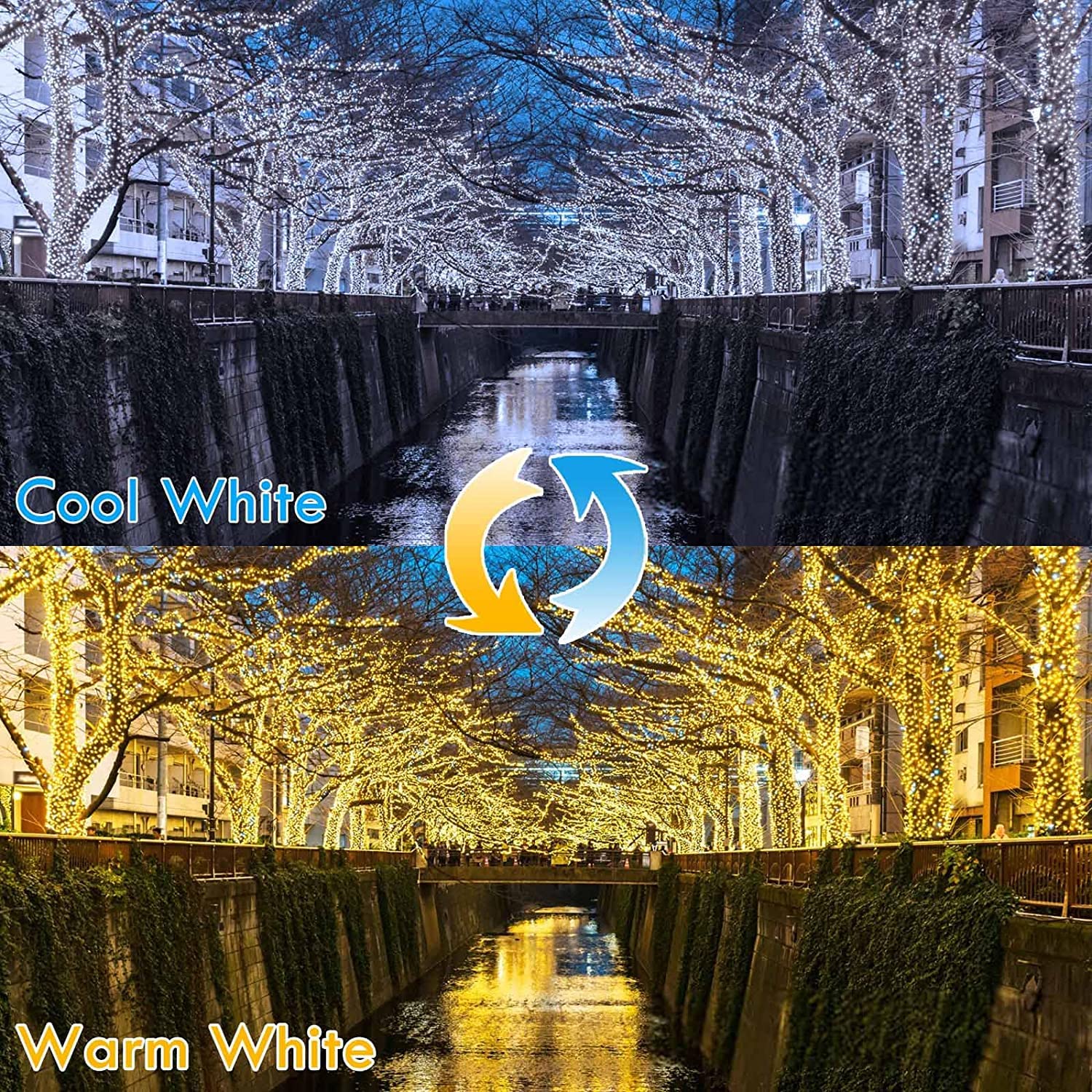 (Warm White ? Cool White) 66Ft 200Led Fairy Lights Plug In With Remote, Waterproof String Lights Outdoor & Indoor 8 Modes With T