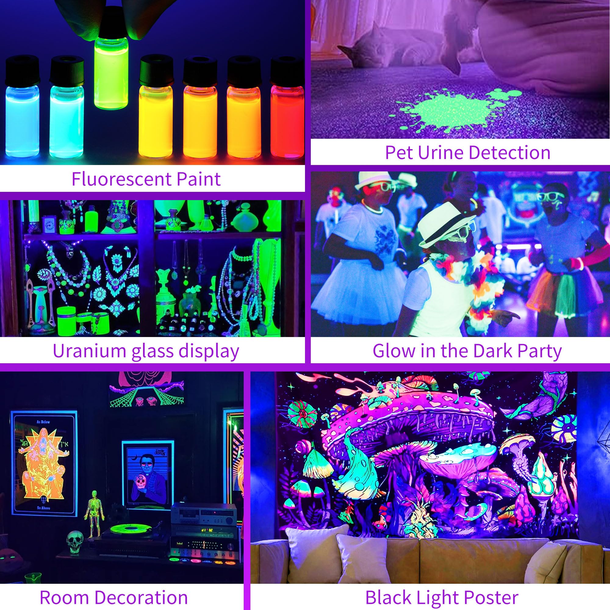 Yqnlifa Black Light Bar  15W 1Ft Magnetic Led Black Lights With 5Ft Cord  Portable Blacklights For Glow Party  Fluorescent Poster  Halloween Decorations  Body discomfort-reducingt  Room  Stage Lighting  4 Pack