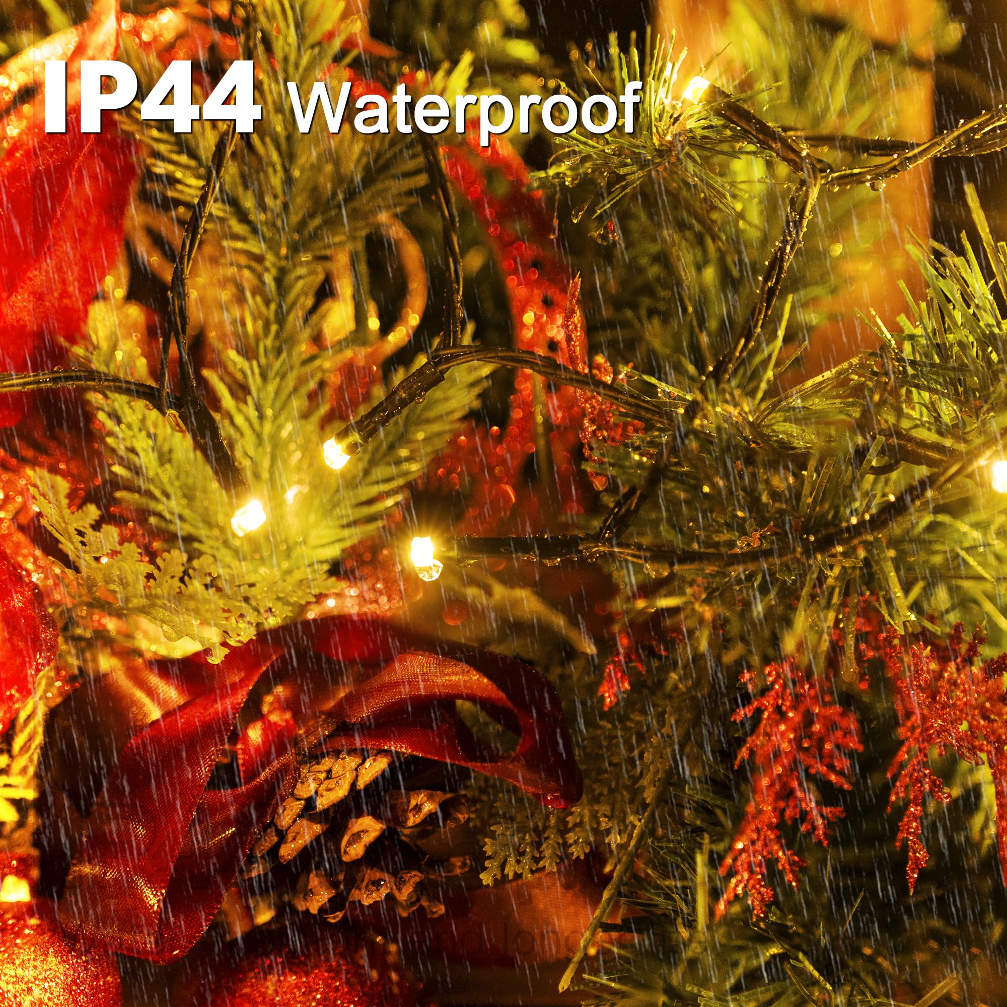 Ccinny 197Ft 600 Led Christmas Lights Outdoor  Warm White Christmas Tree Lights Plug In  8 Modes Twinkle String Light For Outside Bedroom Wedding Party Ceiling Xmas Home Decorations