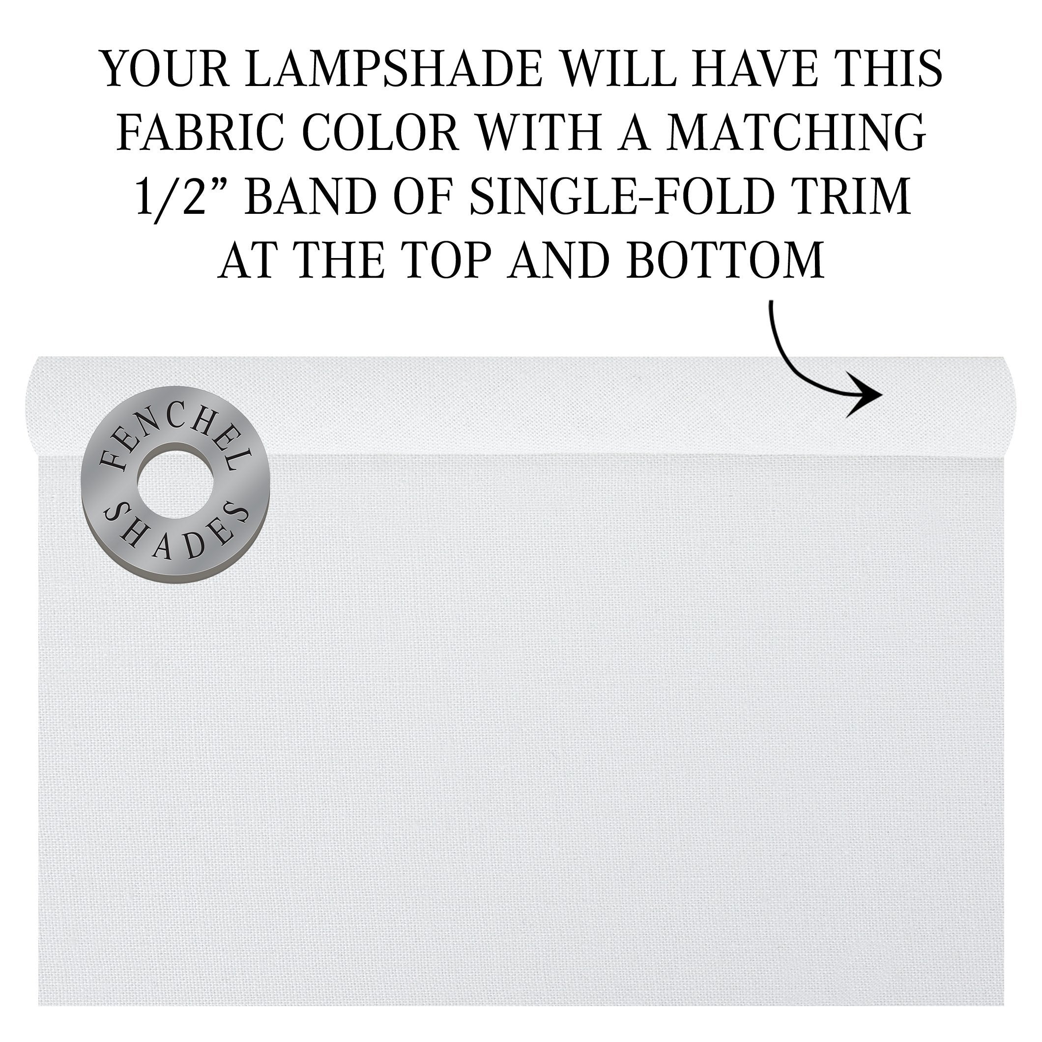 FenchelShades.com Cylinder Drum Lampshade, 14in Top/Bottom Diameter, 11in Height, Linen, White, Model 14-14-11-W-L-WHI