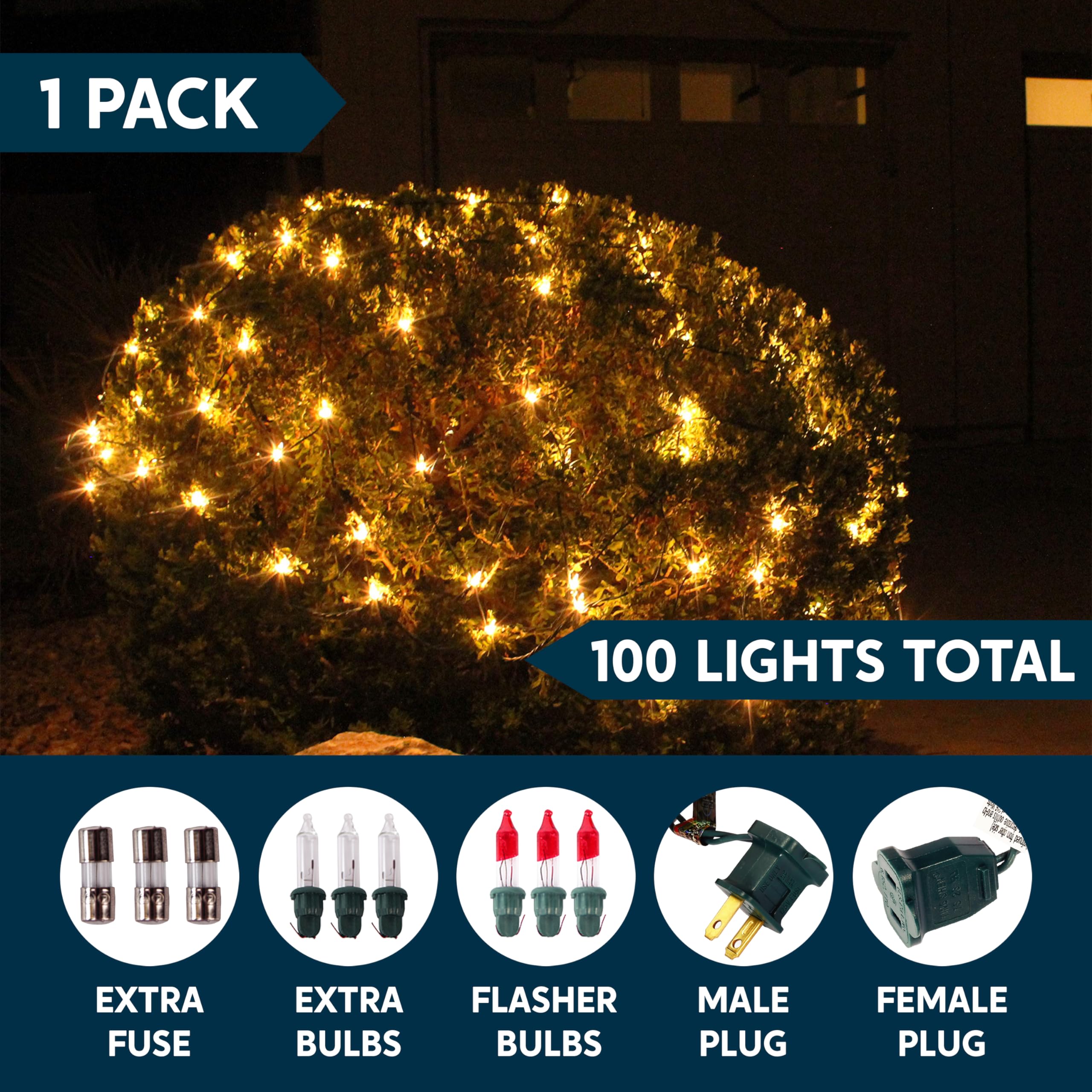 Joiedomi 100 Count Warm White Christmas Net Lights for Indoor & Outdoor Decor, Model HWO-100/2FN