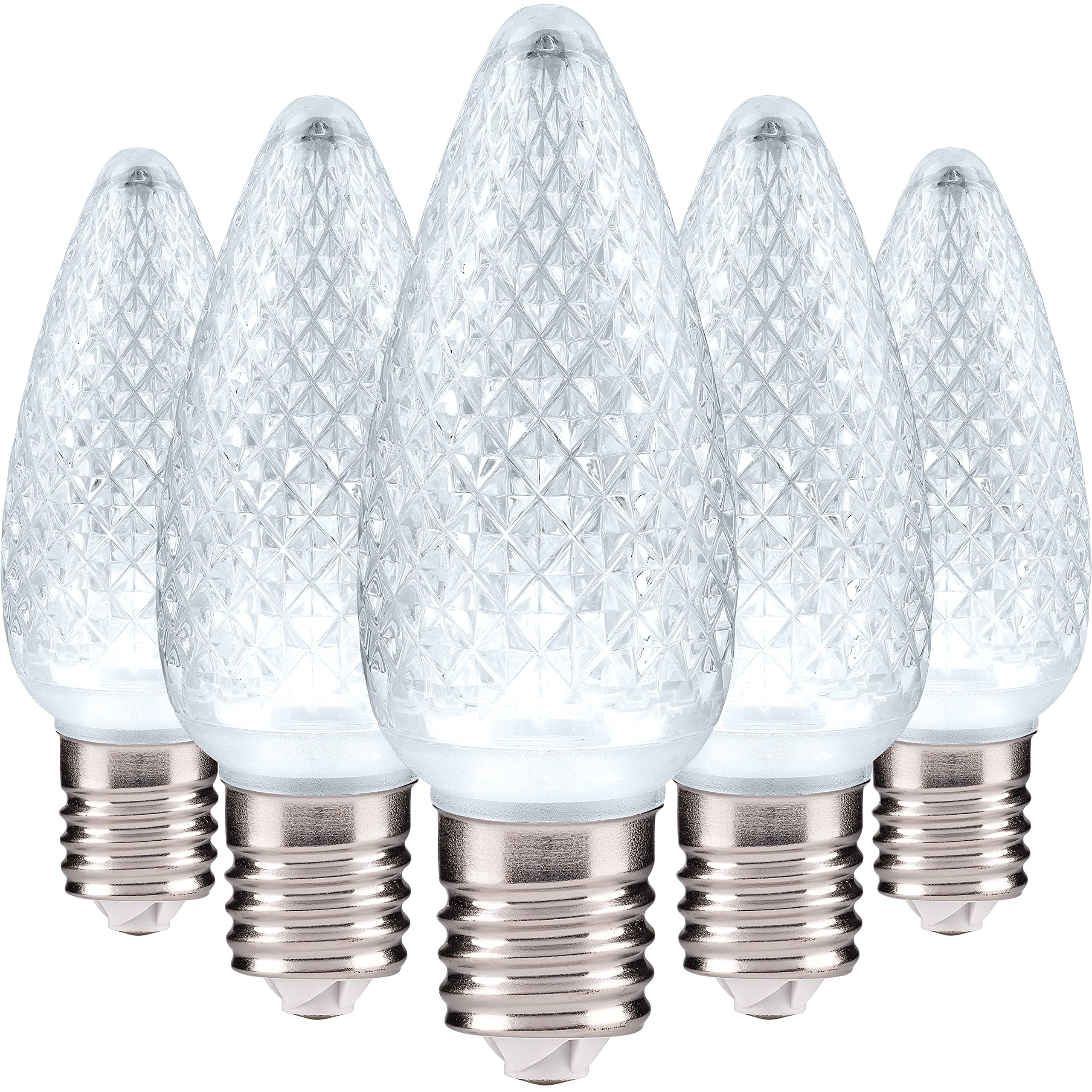 Hlo Lighting Set Of 500 Cool White C9 Faceted Led Christmas Light Bulbs For Indoor & Outdoor Use | Durable Replacement Bulbs