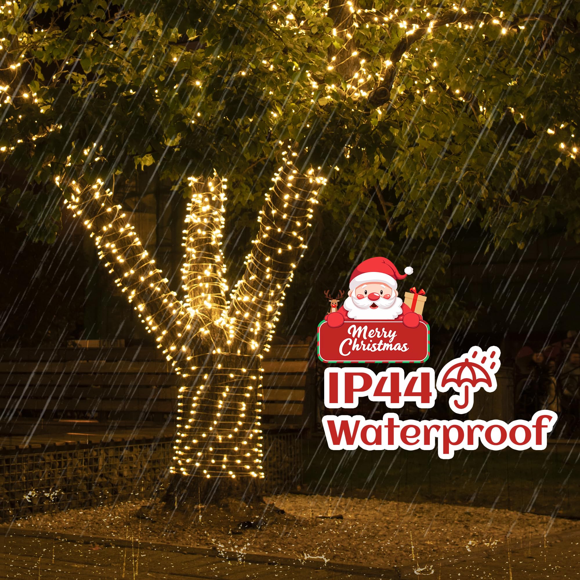 Banbanjo Christmas String Lights Indoor Outdoor Clear Wire  500 Led 164Ft Warm White Christmas Lights Outdoor For Bedroom 8 Mode  Twinkle Fairy Light Plug In For Home Wedding Tree Yard Patio Decor