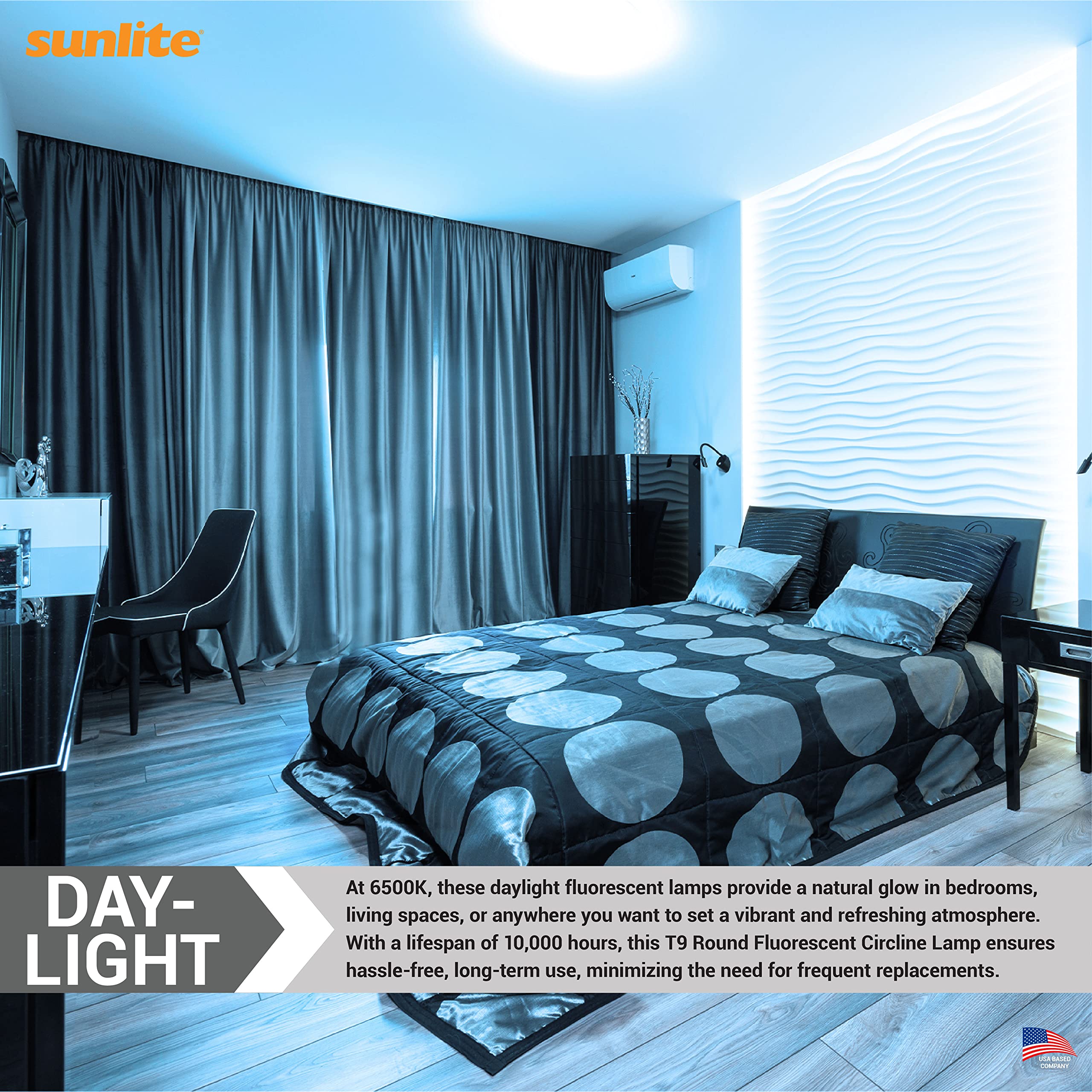 Sunlite 05039 FC12T9/DL T9 Round Fluorescent Circline Lamp, 32 Watts, 1750 Lumens, 6500K Daylight, RoHS Compliant, G10Q 4-Pin Ba