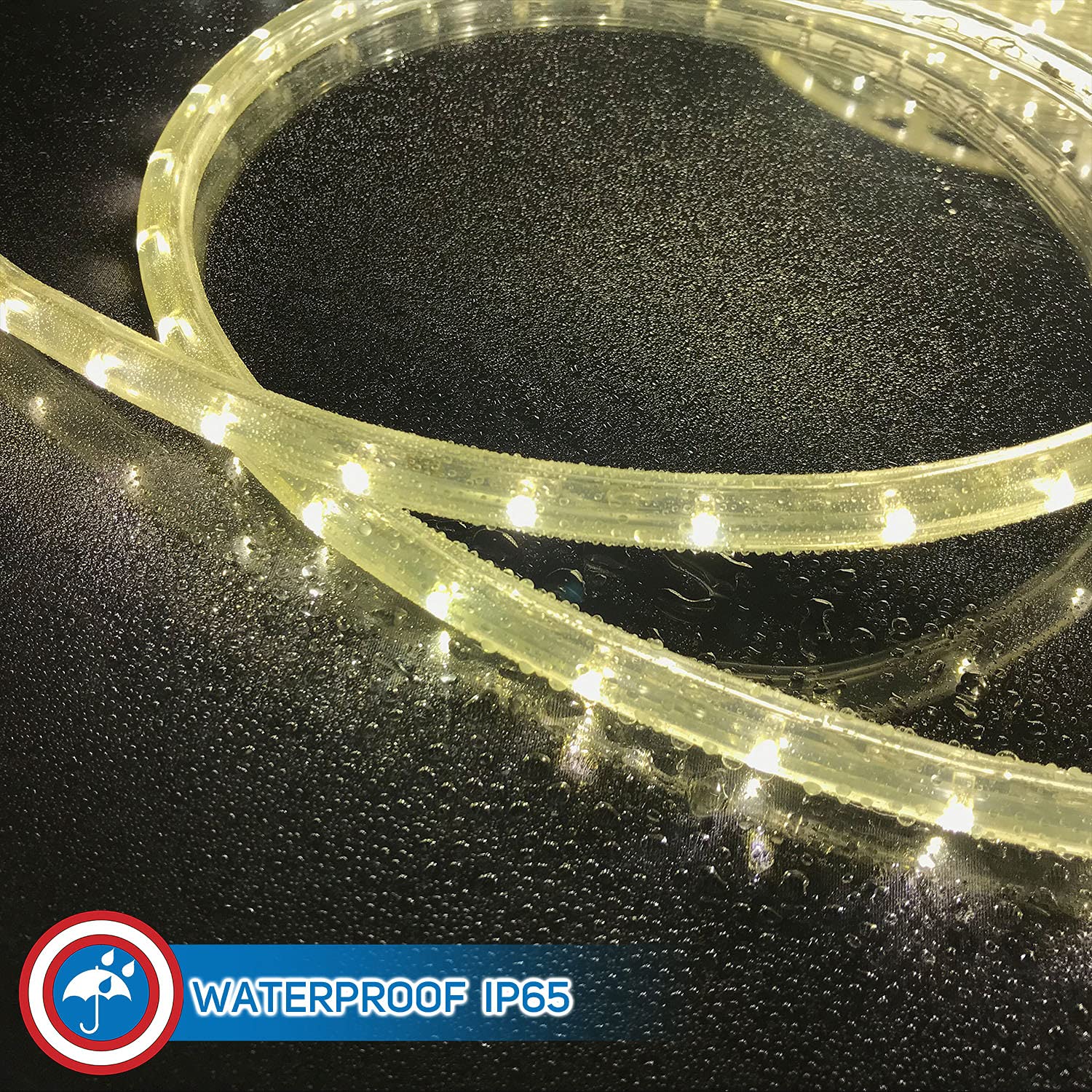 Russell Decor 100Ft/1080 Led Rope Lights For Christmas Theme Colors Party Outdoor Trees Patio Deck Flexible Connectable Rope Lights (Warm White )