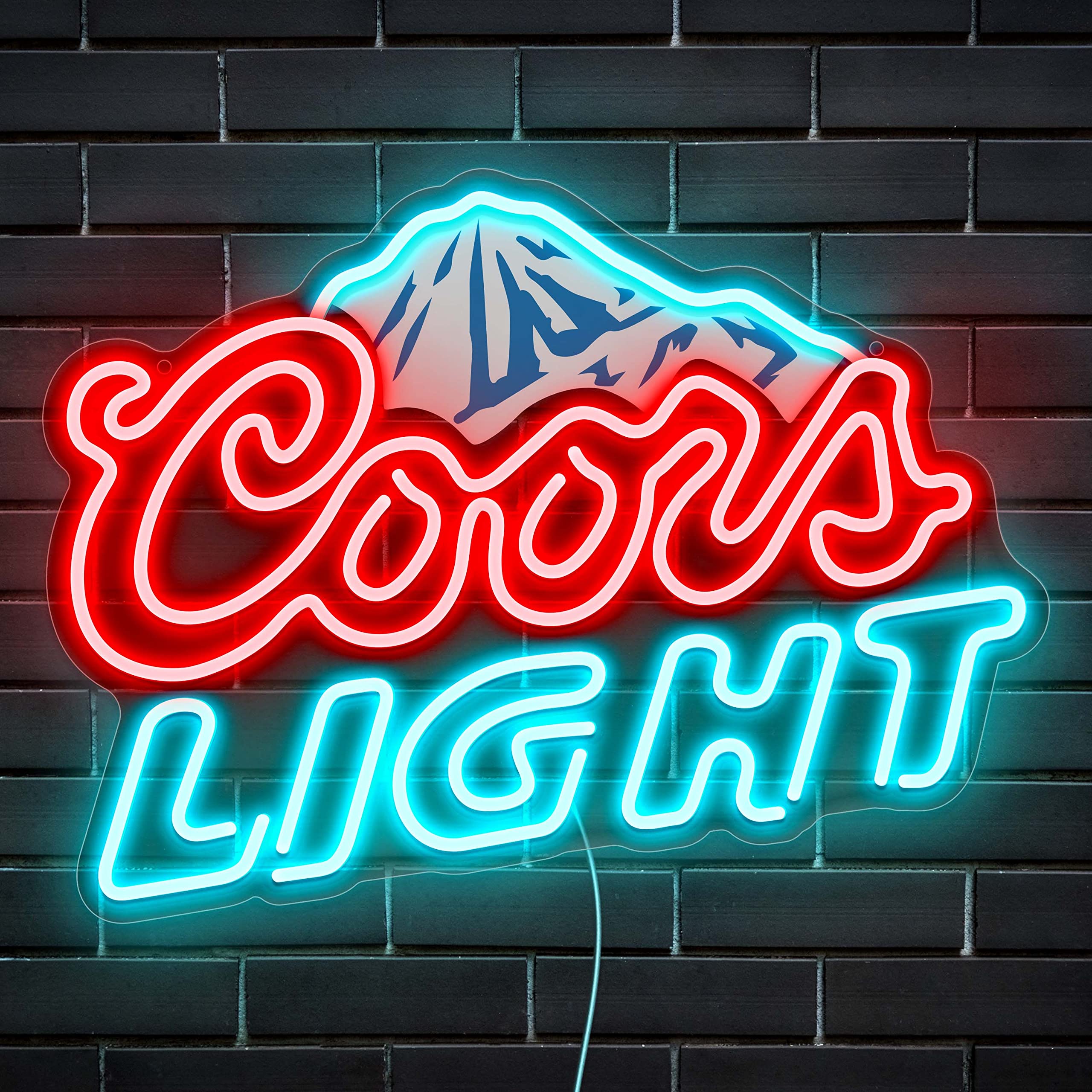 Beer Neon Sign Led Neon Beer Bar Signs For Man Cave Decor Beer Logo Sign With Mountain Pattern Printing Chill Mountain Home Bar