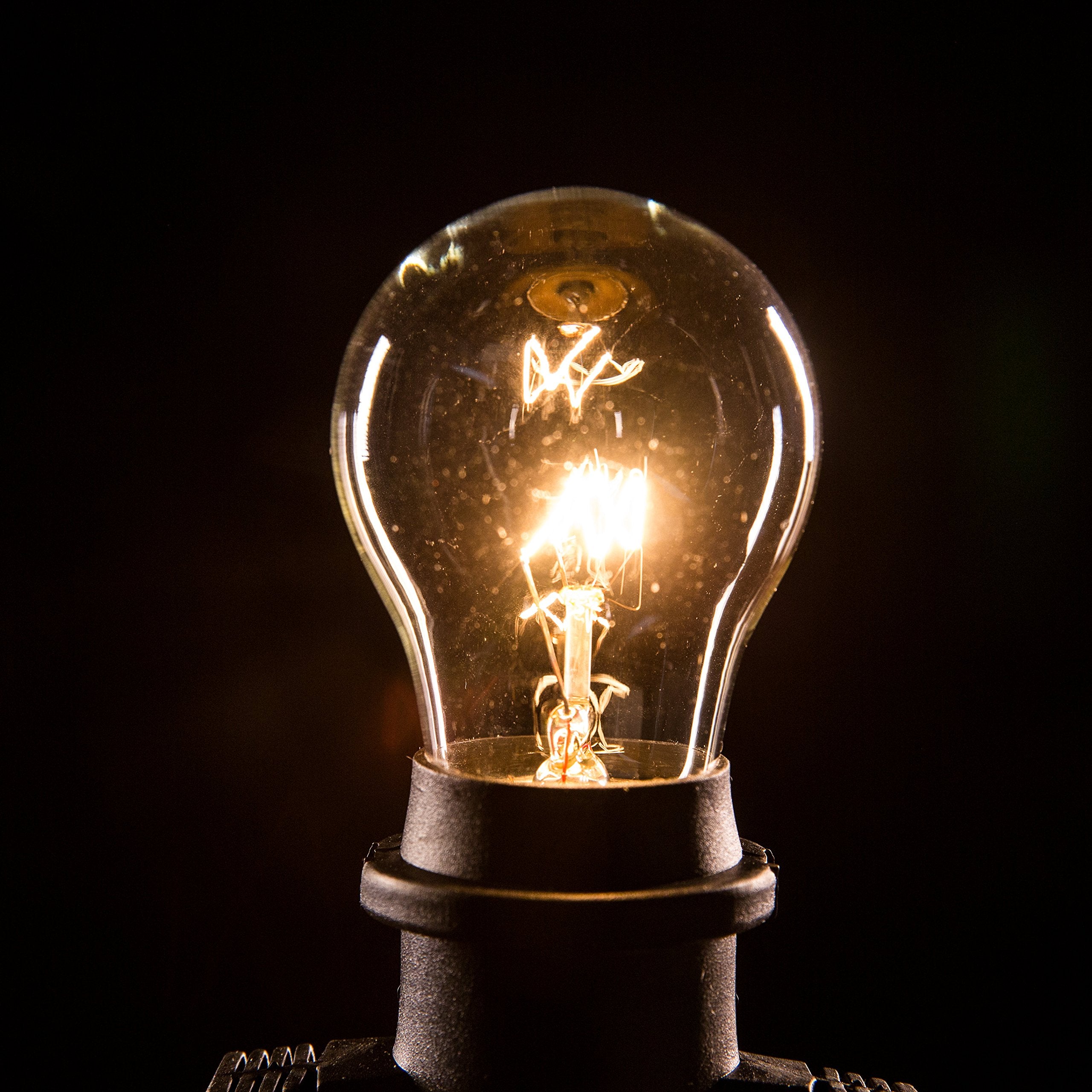 Hometown Evolution  Inc. 50 Foot E26 Outdoor Commercial String Lights With Suspended Socket For Weatherproof Heavy Duty Vintage Outside Lighting - Set Of 25 A15 Clear Bulbs