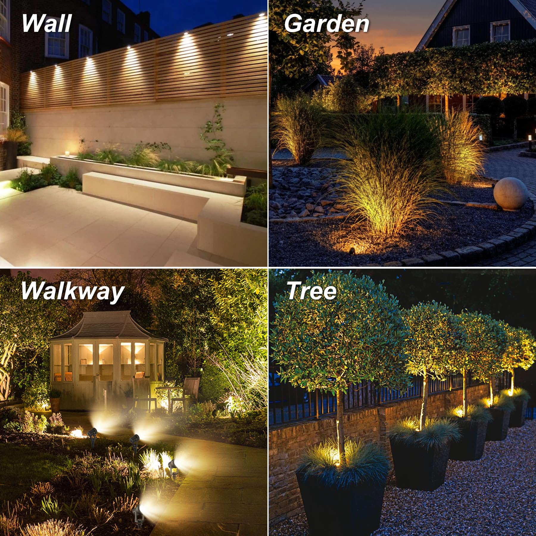 CREPOW Solar Spot Lights Outdoor, IP65 Waterproof, 6-in-1, Warm White, Model TS-S4205, Dusk to Dawn for Garden, Yard, Driveway