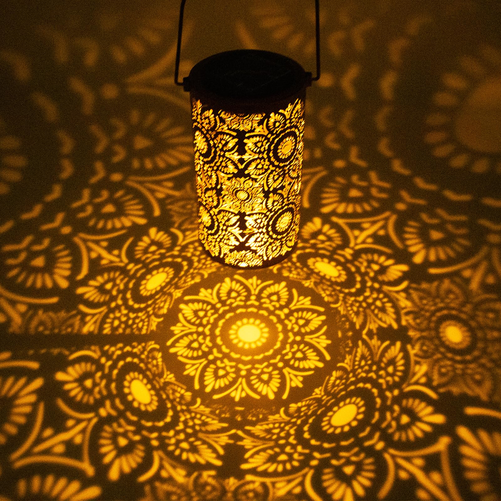 Solar Lanterns Outdoor Hanging Lantern Lights,Sunflower Metal Decor Lanterns-Waterproof LED Decorative Light for Garden Patio Ya