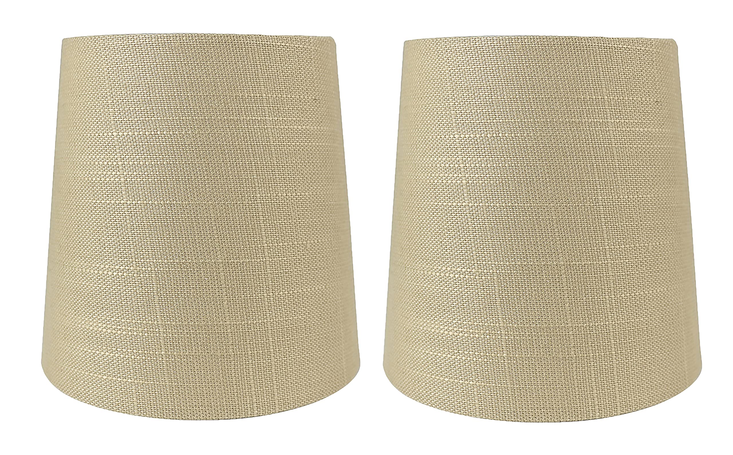 Meriville Set Of 2 Maize Linen Clip On Chandelier Lamp Shades, 4-Inch By 5-Inch By 5-Inch