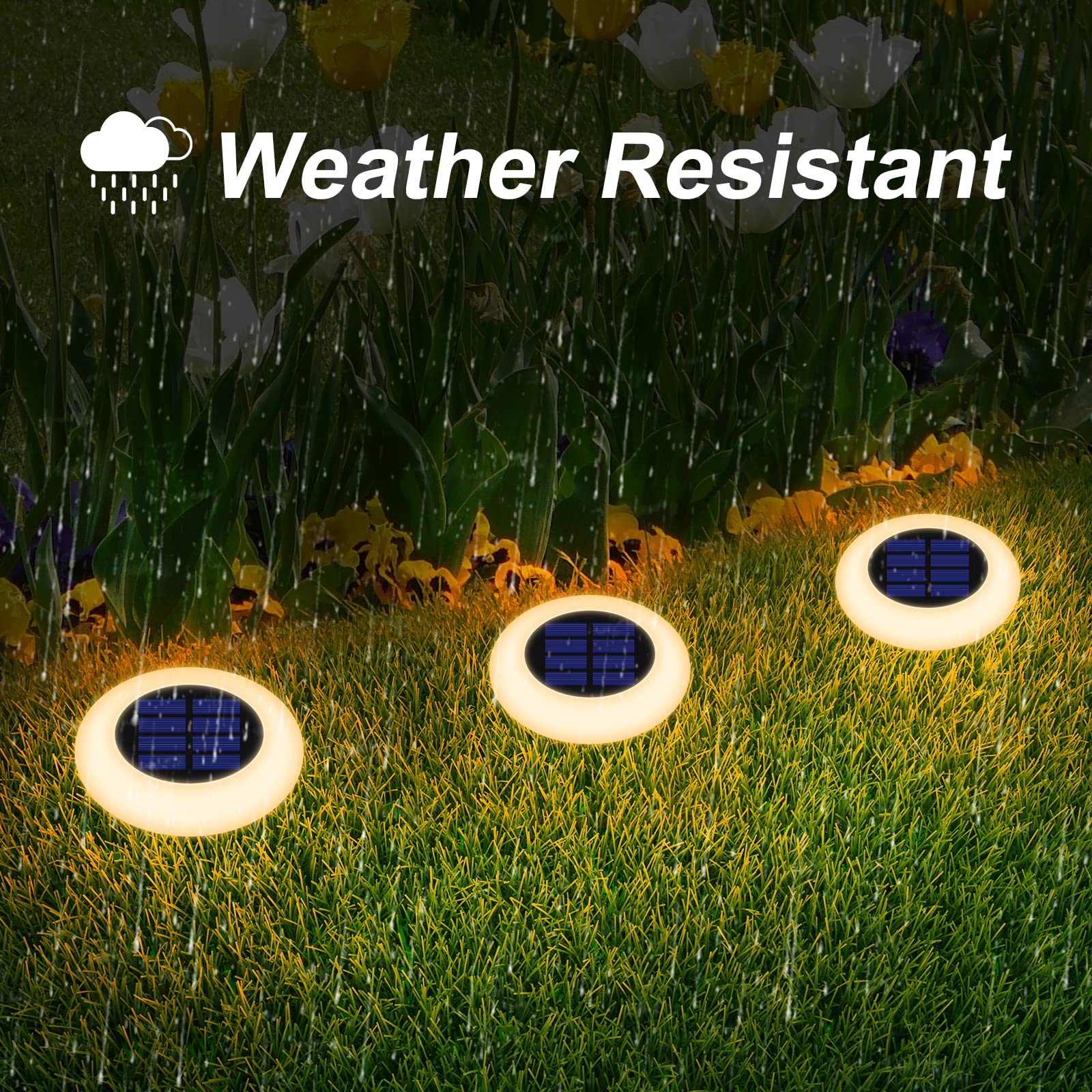 Solar Lights Outdoor Color Changing, Colorful Solar Garden Lights For Outside, Multicolored Solar Pathway Lights Auto On/Off Waterproof, Solar Yard Lights For Garden/Lawn/Walkway/Driveway(2 Pack)