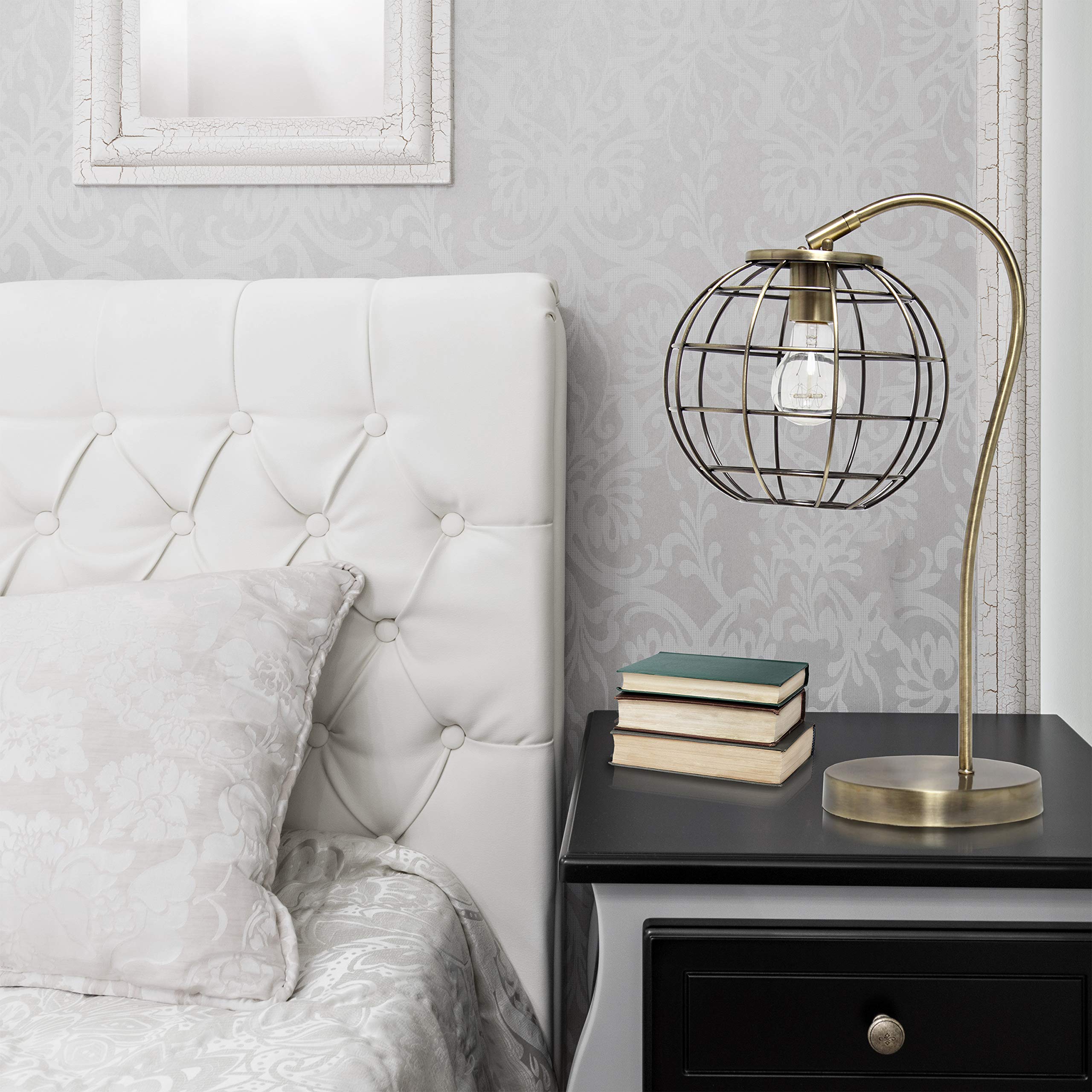 Elegant Designs LT2068-ABS Metal Desk Table Lamp, Antique Brass Finish
