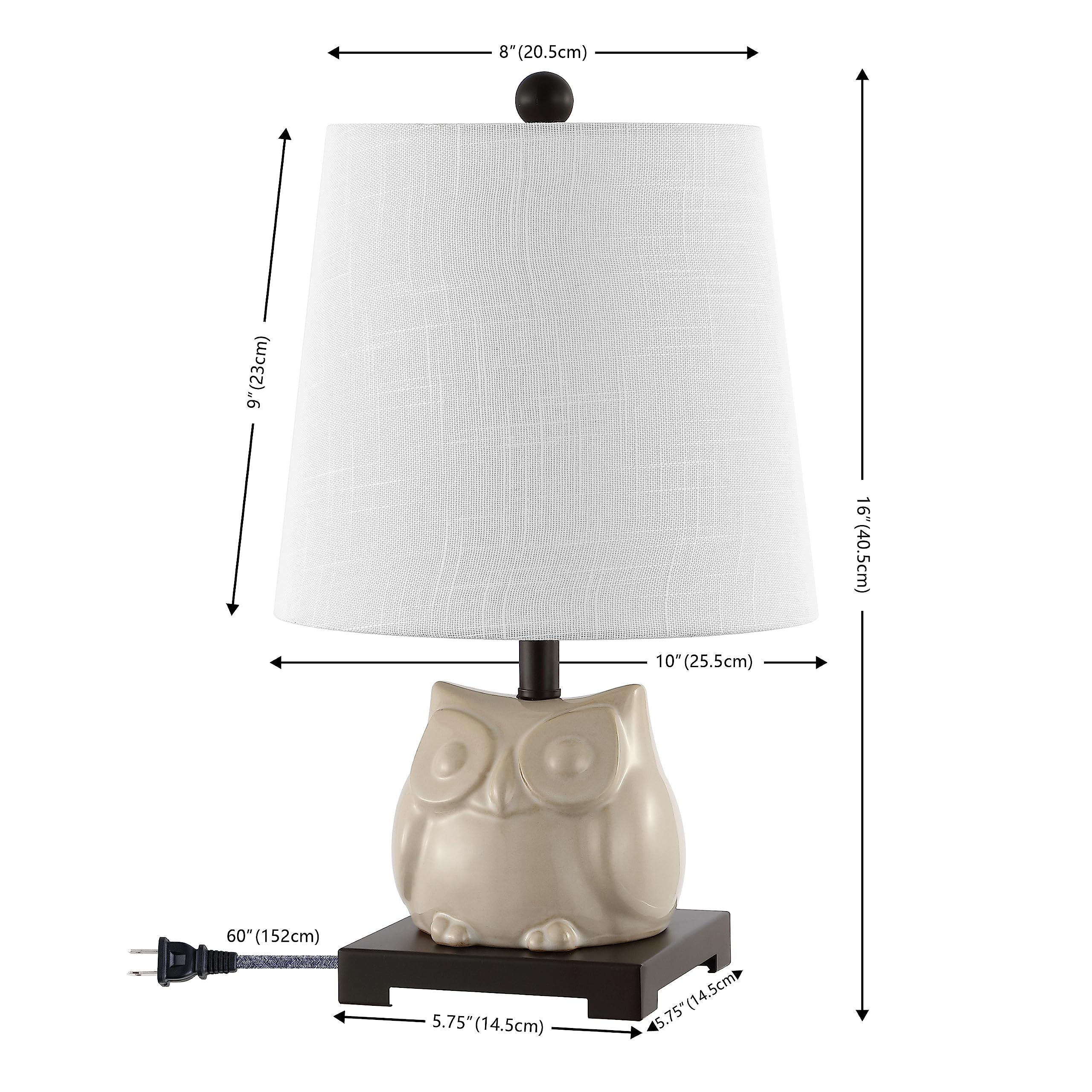 Jonathan Y Jyl3014B Justina 16'' Ceramic Mini Led Table Lamp, Cottage,Transitional For Bedroom, Living Room, Office, Kids Room,