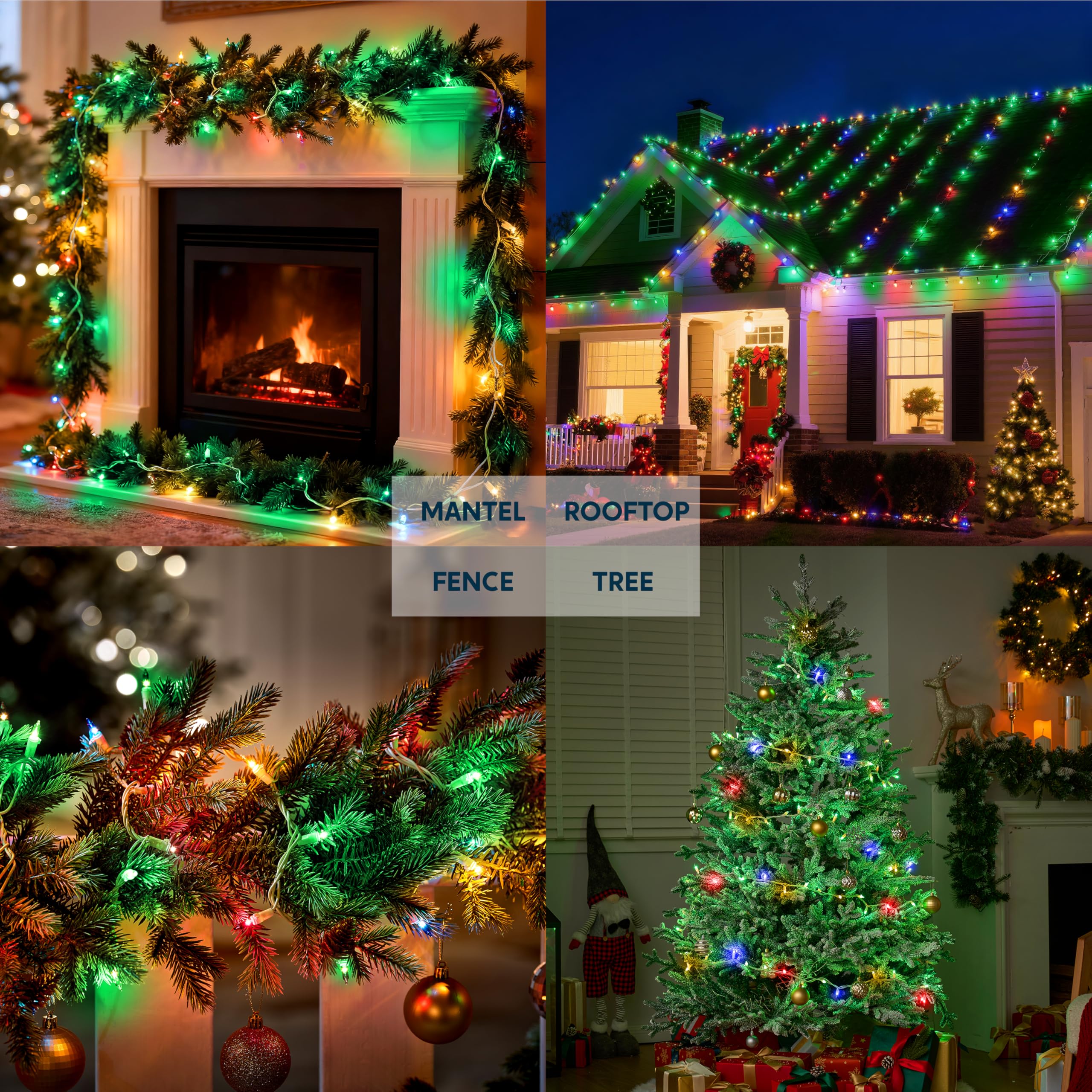 Joiedomi Christmas String Lights Indoor 100 Count Mini Green Light 21.4 Ft Lighting Decor For Patio Dorm Classroom Bedroom Holiday Wedding Party Garland Birthday Festival White Wire