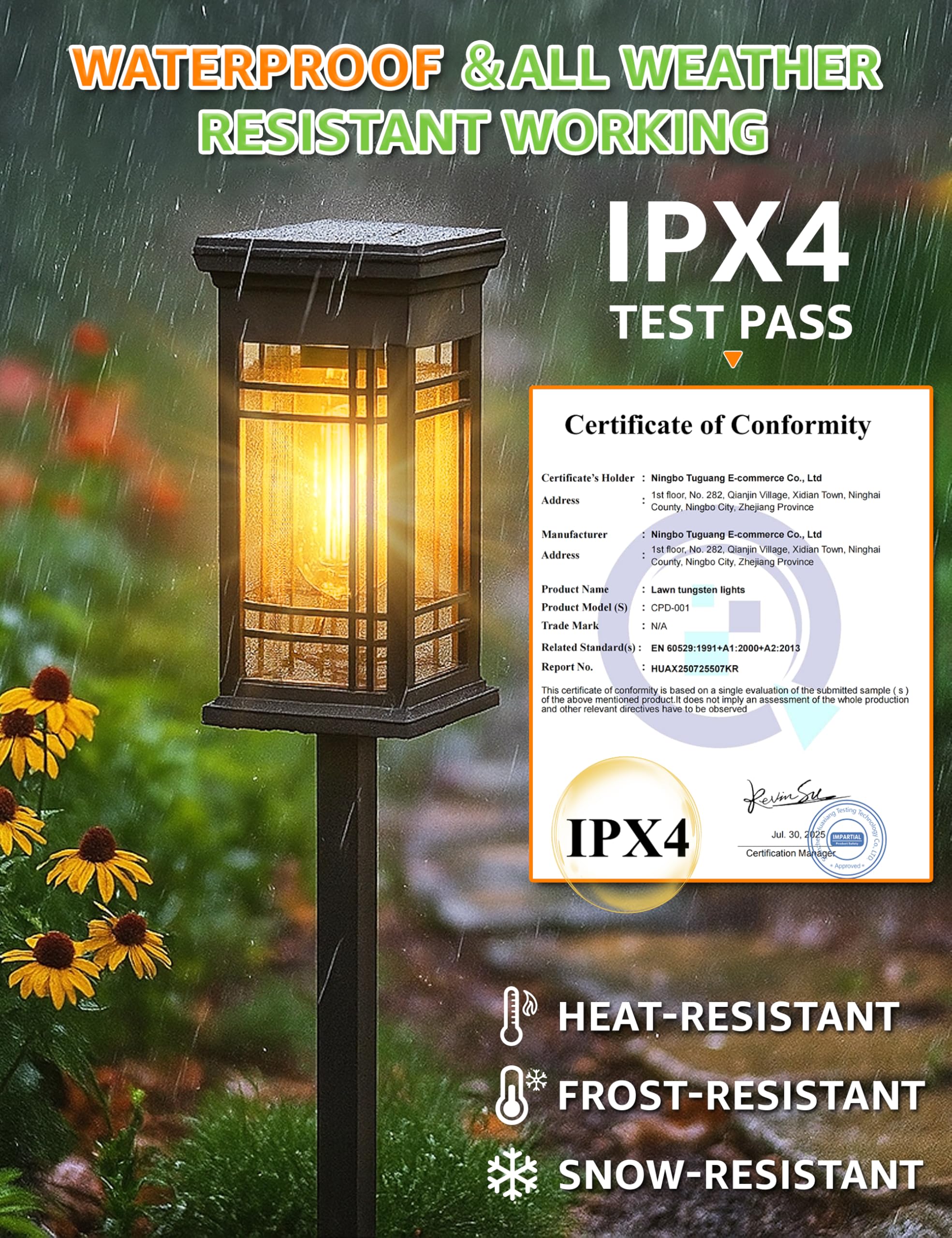 ALLIVING 4 Pack Solar Lights Outdoor Waterproof - Solar Powered Outdoor Lights for Patio Yard Pathway Walkway Lawn Garden Decor