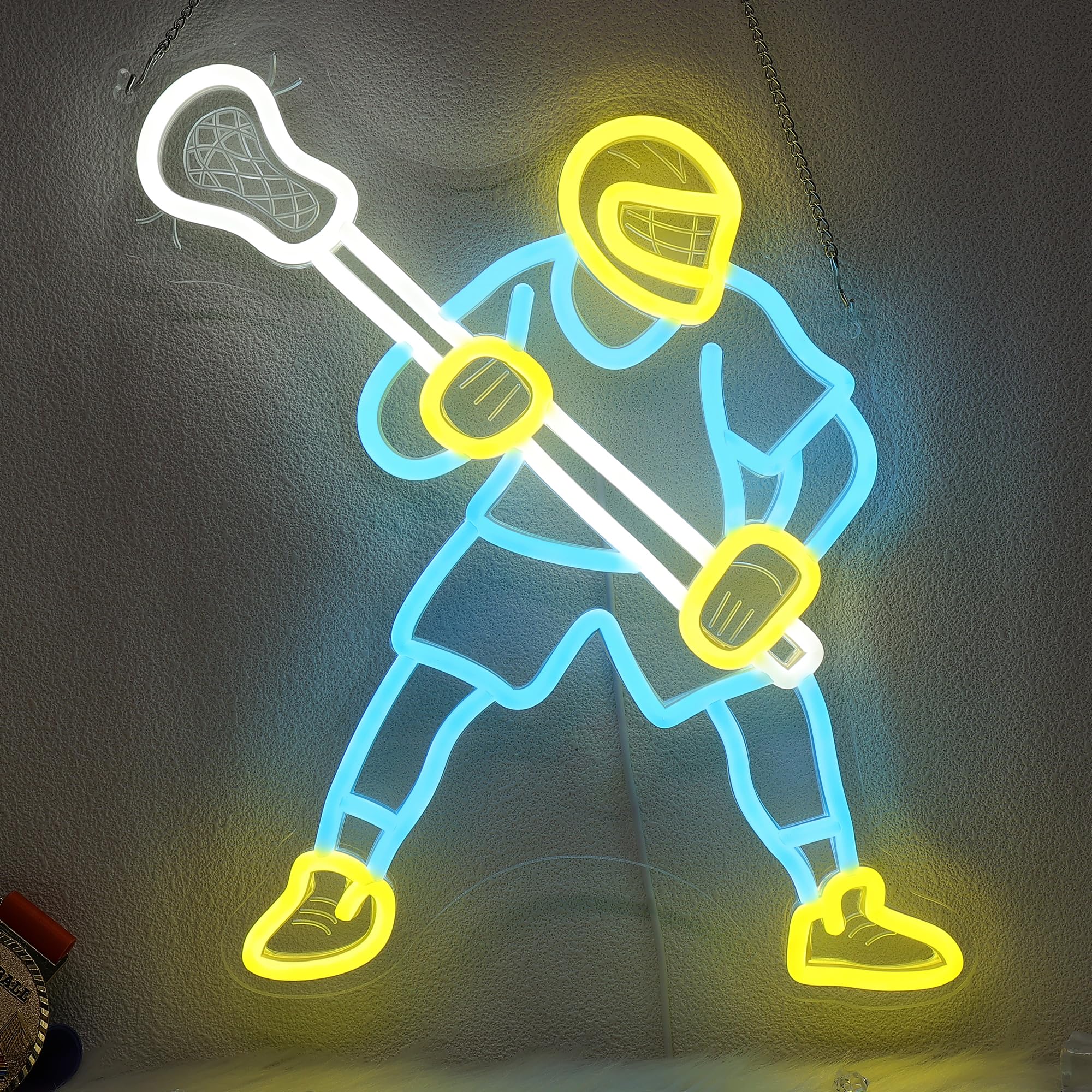 Lacrosse Neon Sign-Dimmable Sport Wall Decor With Usb Power  Unique Lacrosse Gifts For Boys & Men  Led Bedroom Light For Man Cave College Dorm Lacrosse Fan Accessories