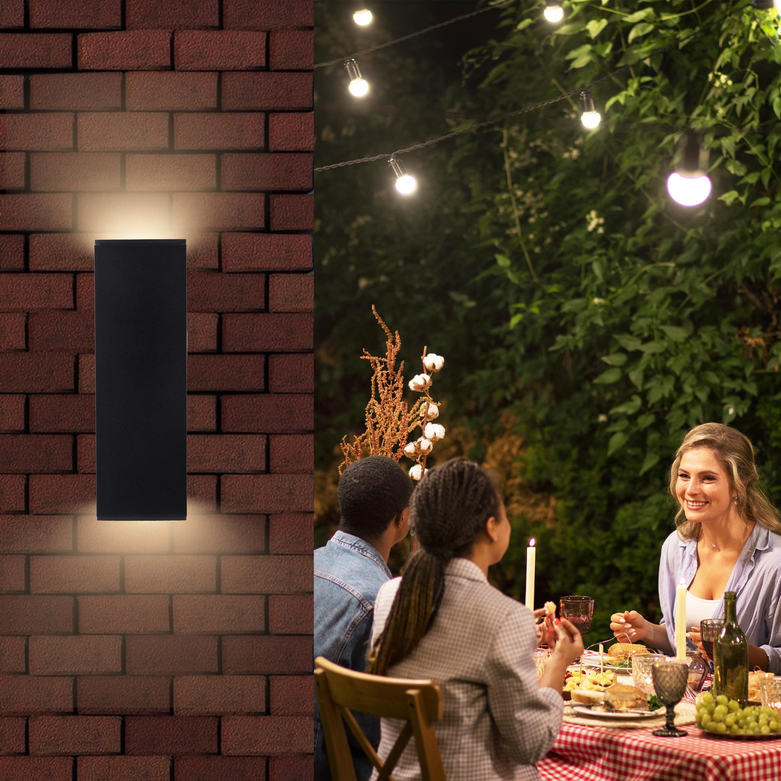 Tc Logo Dusk To Dawn Outdoor Light - 2-Pack Up And Down Outdoor Wall Lights For House With 2 Light - Exterior Lighting Fixtures