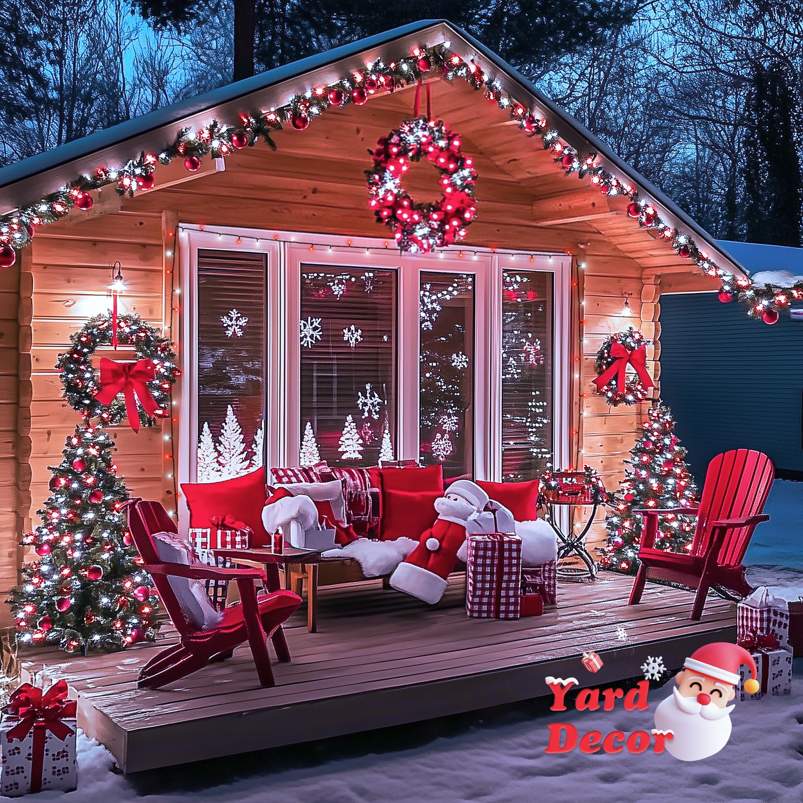 Jmexsuss 500 Led Red And White Christmas Lights, 173Ft 8 Modes Christmas String Lights Outdoor Waterproof Plug In Christmas Tree