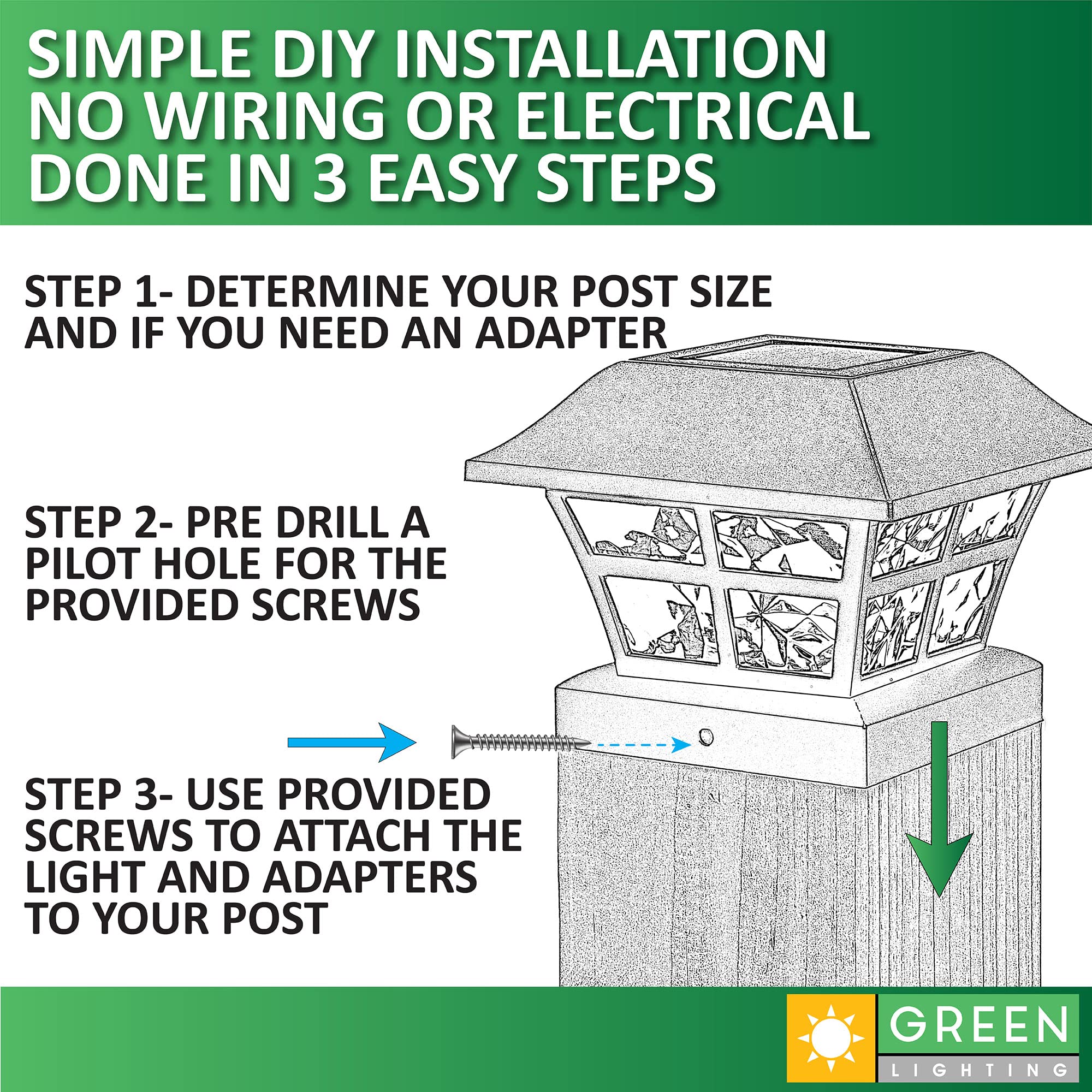 GreenLighting Solar Post Cap Lights - Waterproof 4x4/5x5 Outdoor Lights - 8 Pack - White Evolve - Plastic - Model TN-1222256