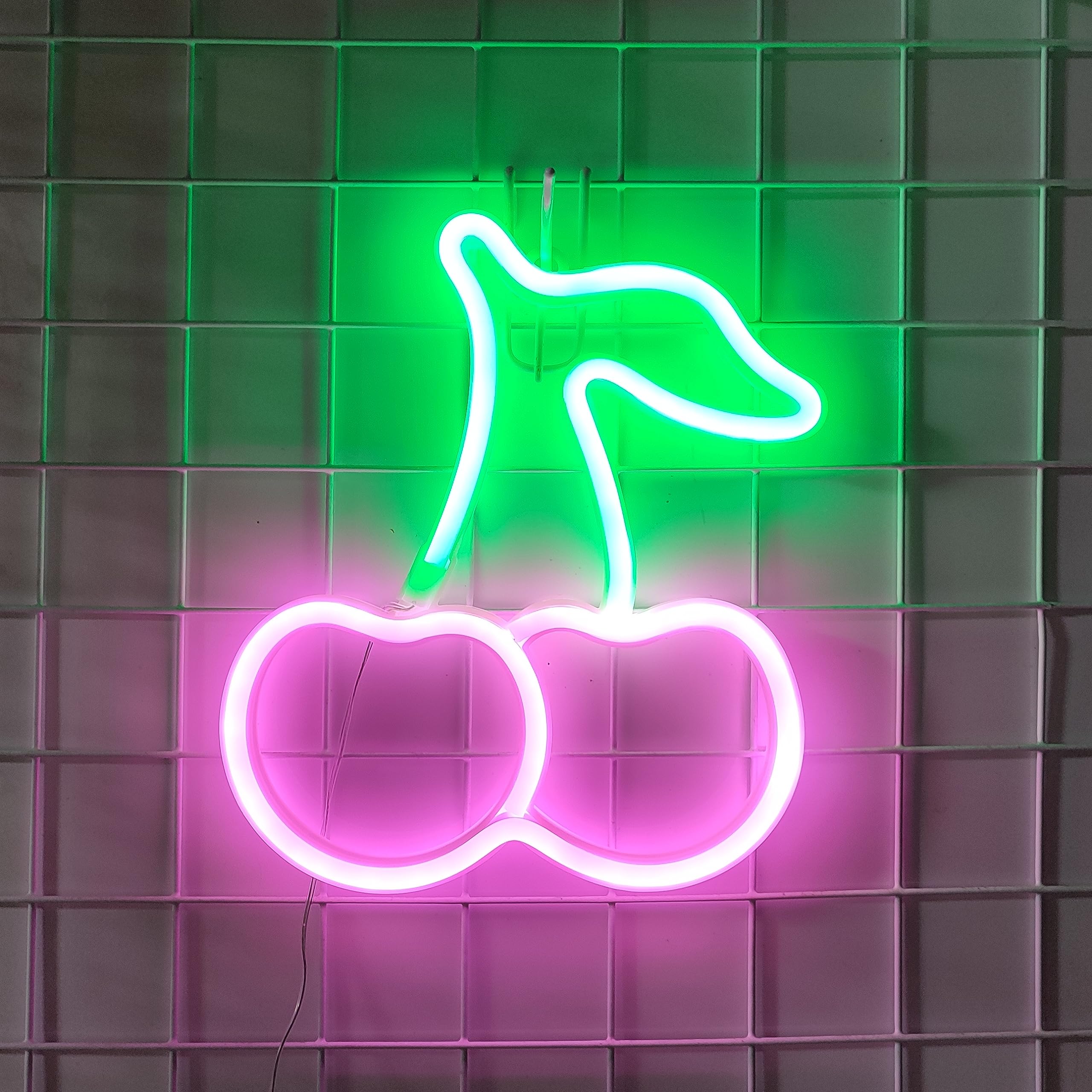 JYWJ Neon Light Sign, USB or Battery Powered, LED Table Decoration, Green+Pink, Model JY-NEON-001