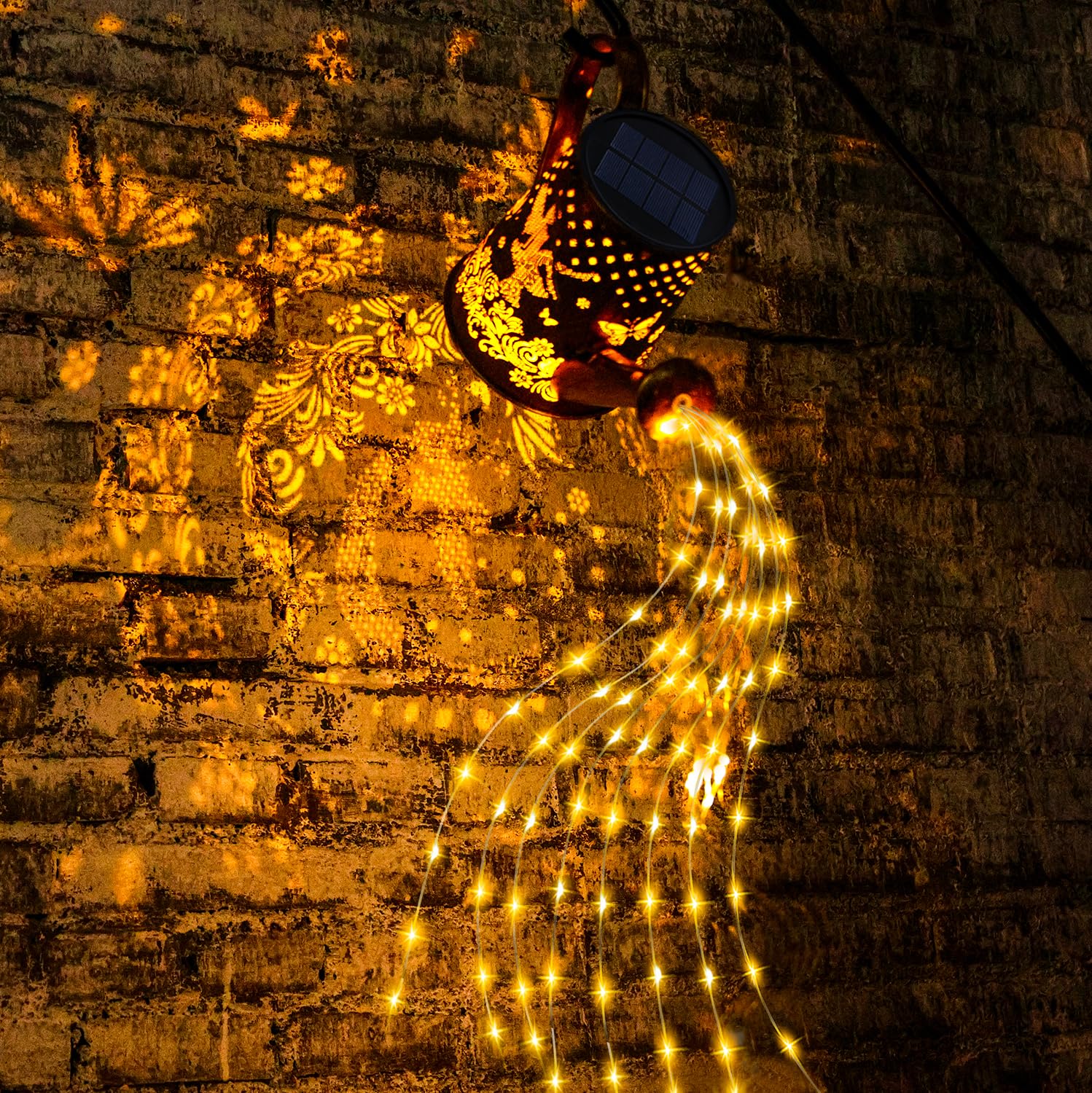 YJFWAL Solar Watering can with Lights, Unique Gifts for Mom Grandma Women Birthday, Waterproof Gardening Gifts Watering Can with