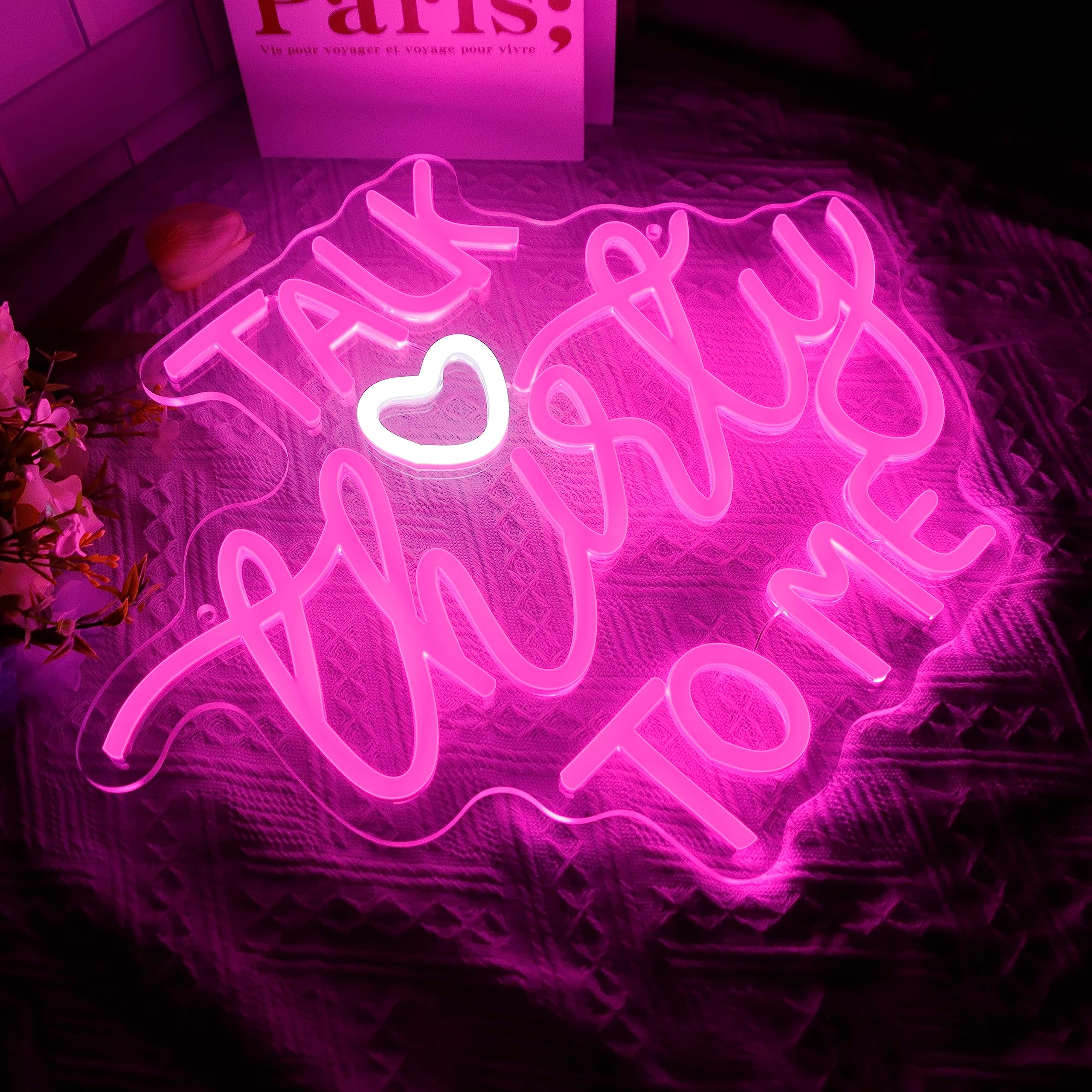Dracey Neon Sign - Talk Thirty To Me, Dimmable LED Wall Decor, 12.2x15.7in, Pink Acrylic, Perfect 30th Birthday Gift