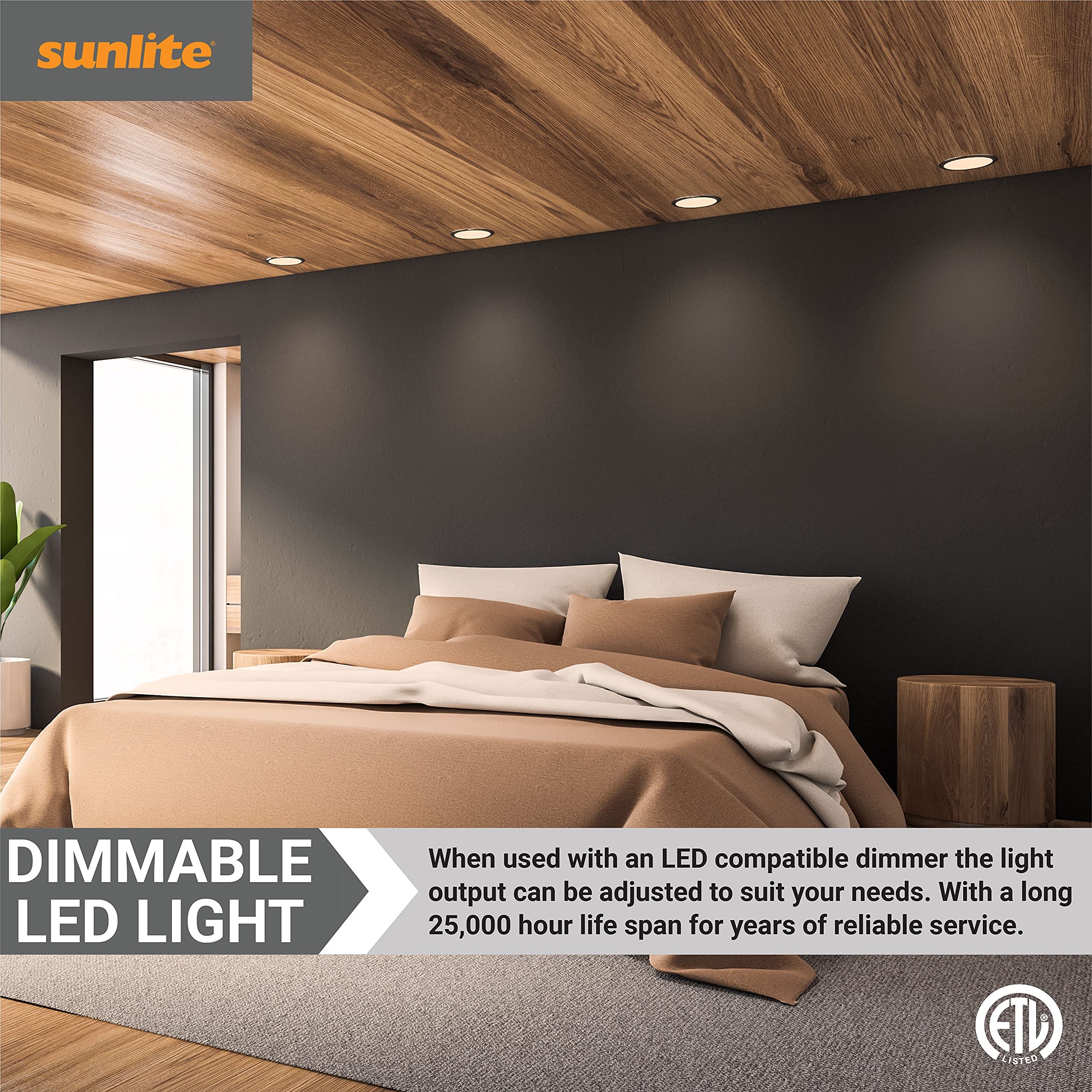 Sunlite Led Par16 Long Neck Recessed Spotlight Bulb, 7 Watt, (75W Halogen Replacement), 500 Lumens, Medium (E26) Base, Dimmable,