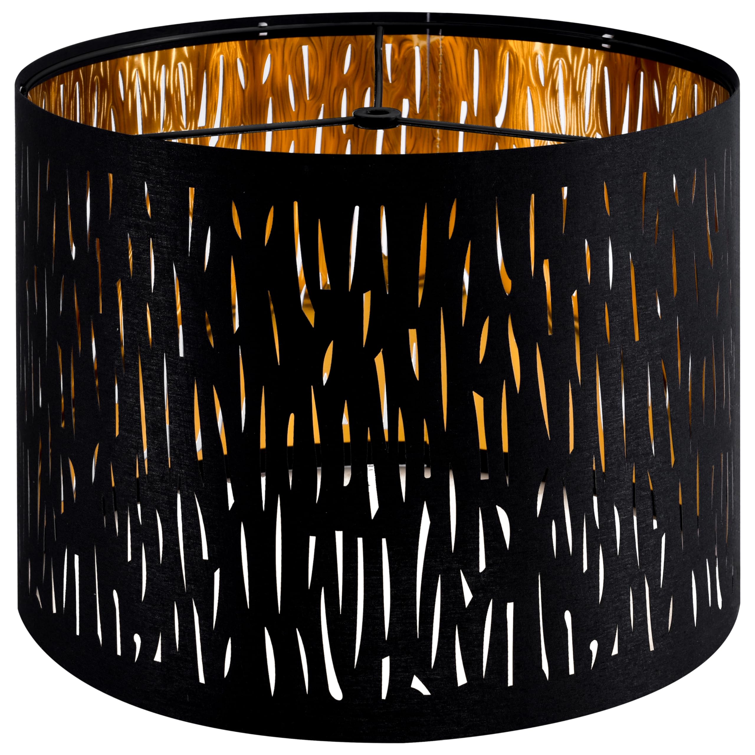 GOSO Black Lamp Shade Drum Lamp Shades with Etching Crystal Design,13 ''Top x 13'' Bottom x 10 ''High'', Lamp Shades for Table L