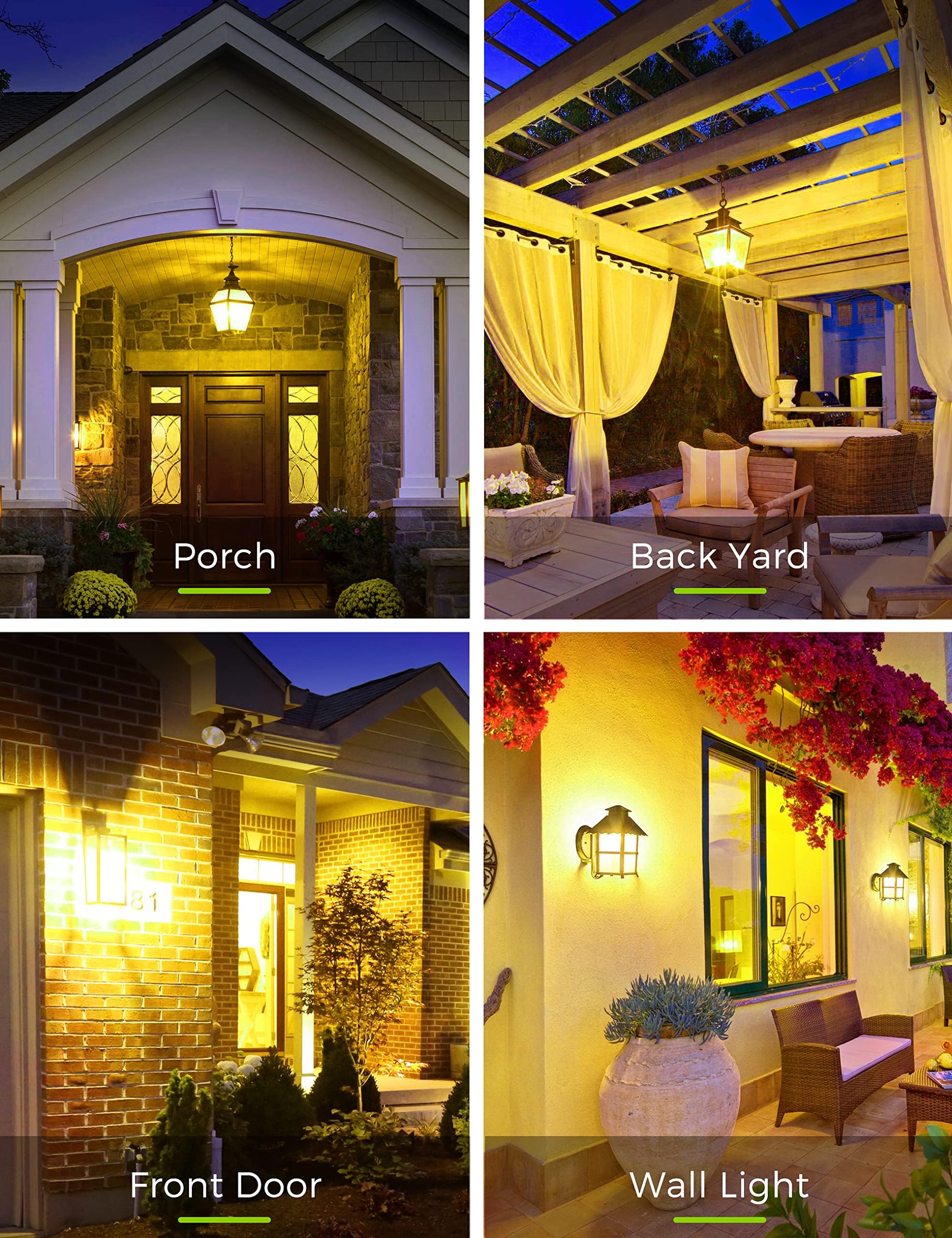 L LOHAS Yellow LED Bug Light Bulbs, A19 9W Auto On/Off, 2000K Amber, E26 Base, 2 Pack