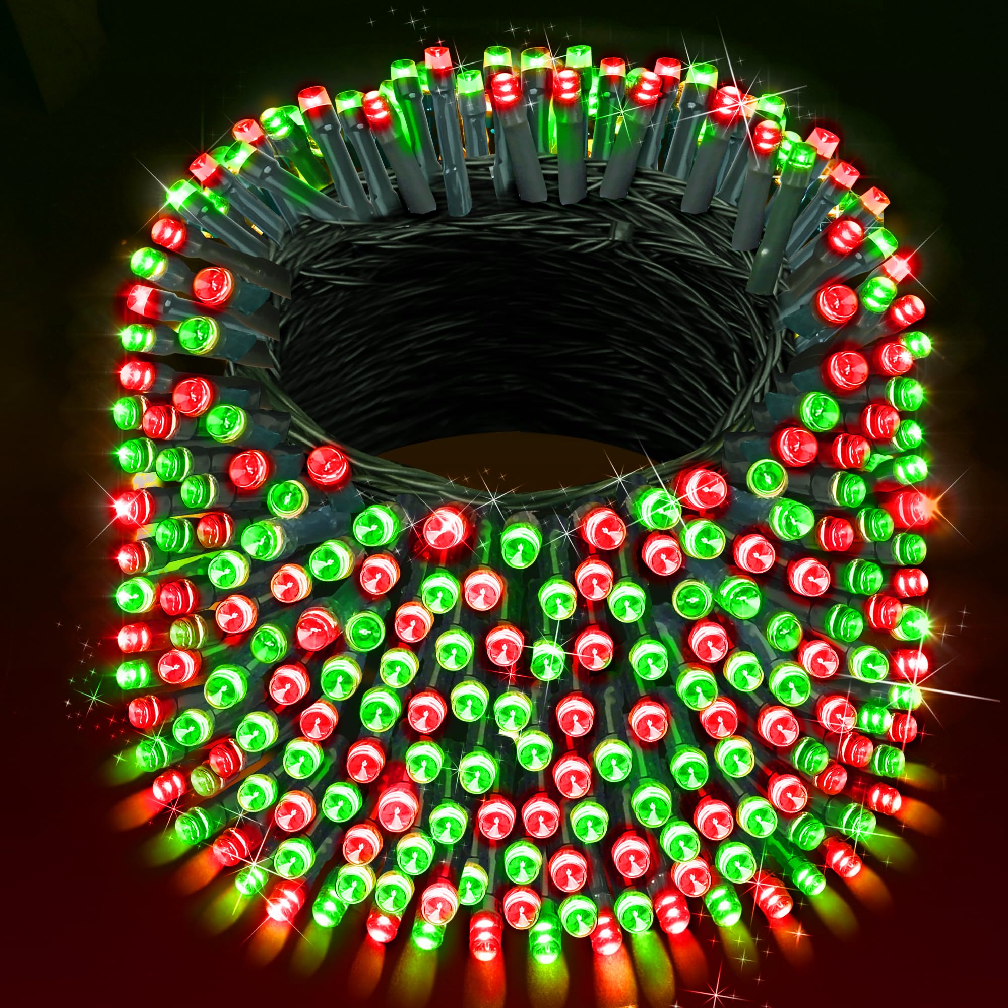 Xurisen 403Ft 1000 Led Christmas Lights Outdoor Green Wire String Lights 8 Modes With Timer Memory Waterproof Fairy Light Plug I