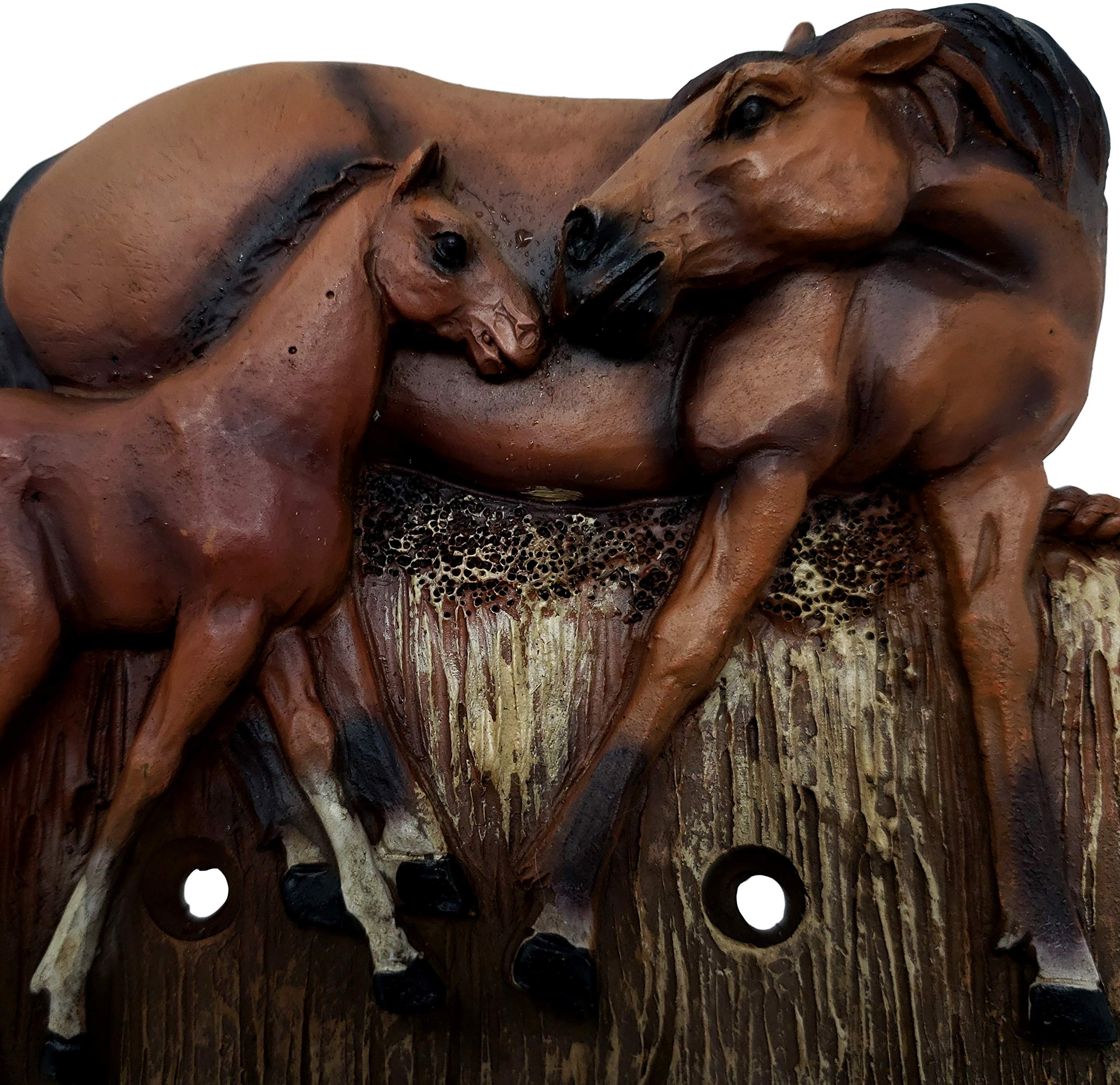 Rainbow Trading Ra 4393 Two Horses Double Switch Decorative Wall Plate