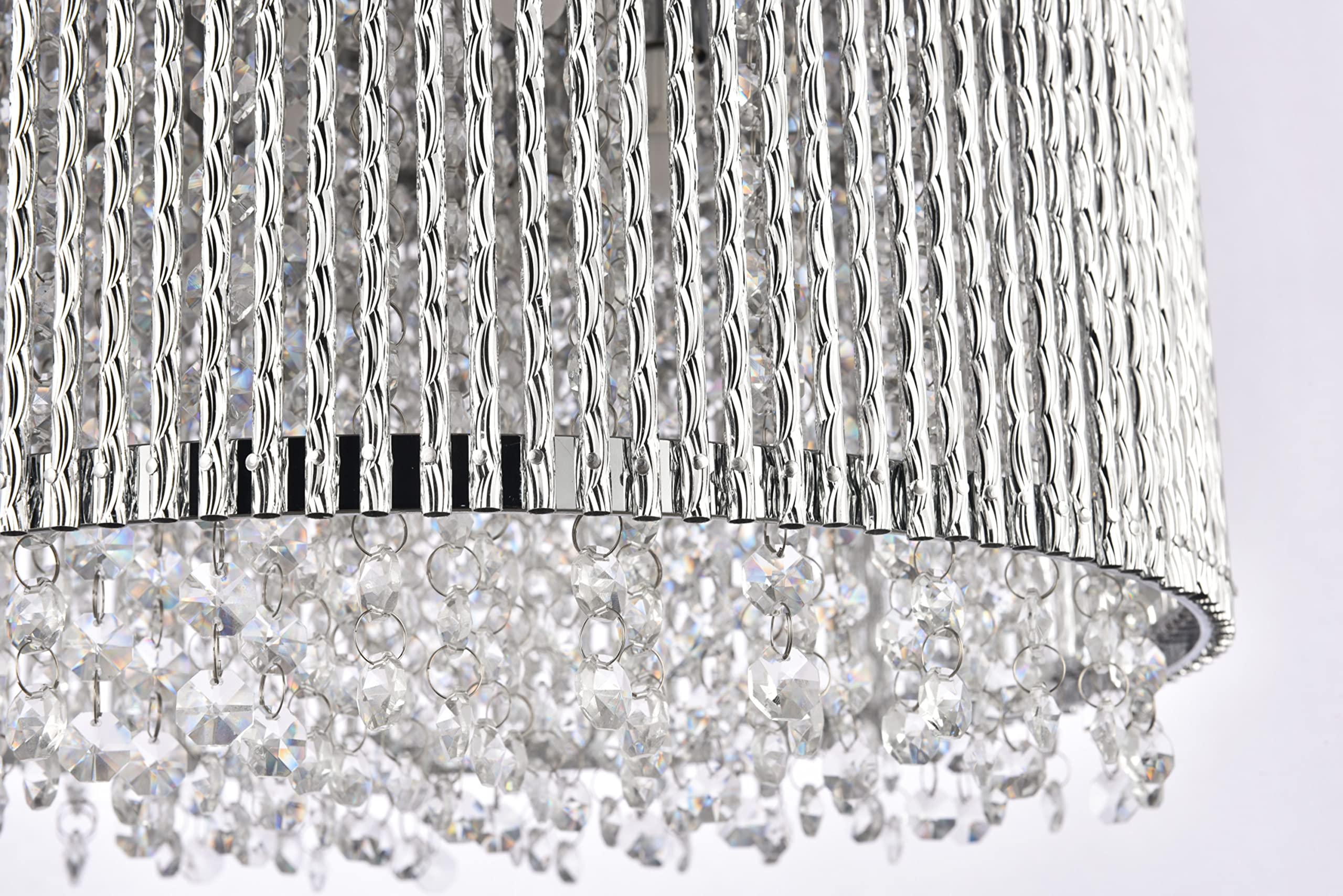 Elegant Lighting Influx Ten Light Pendant - Silver, Model V2092D16C/Rc