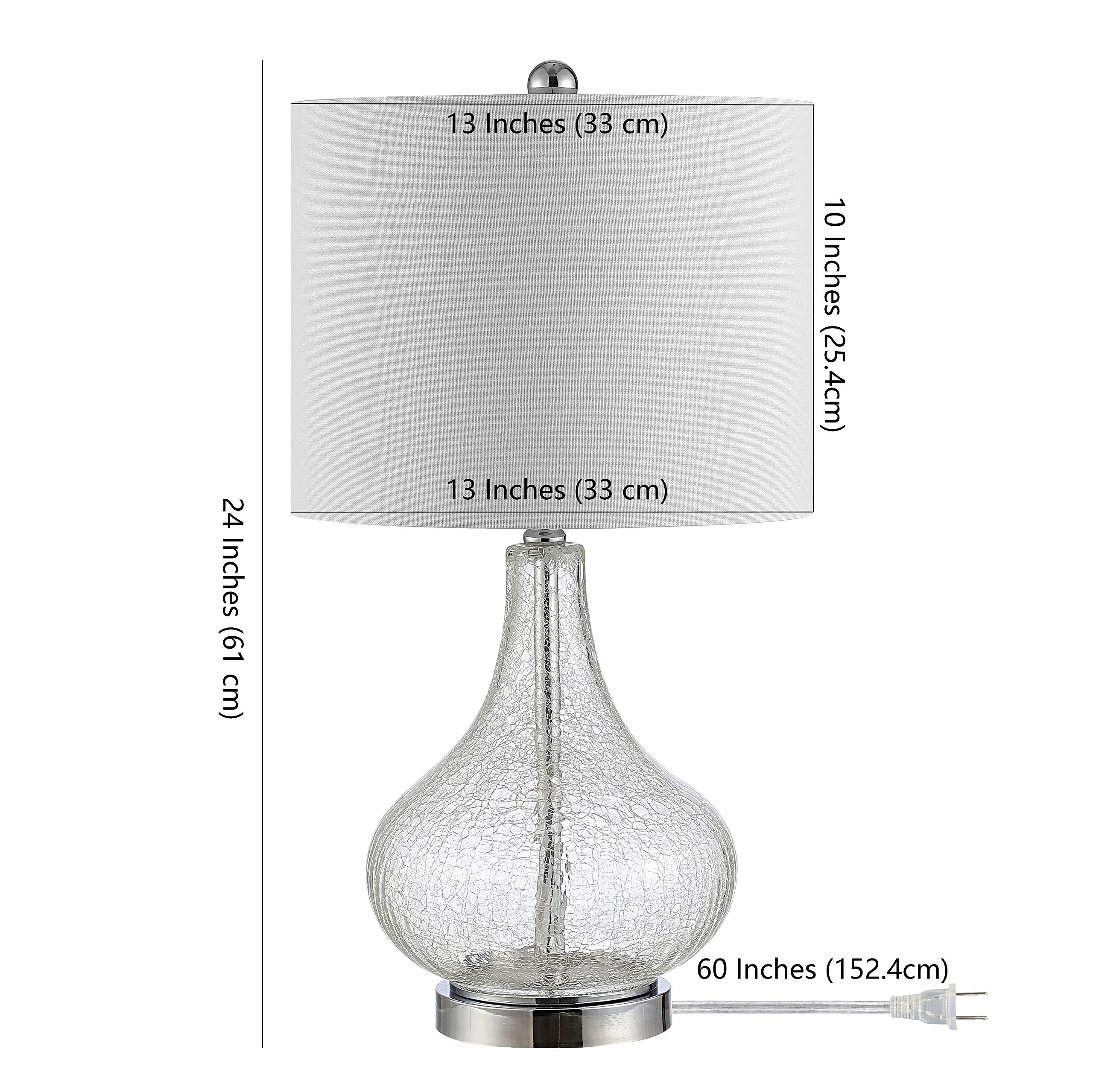 SAFAVIEH Brooks 24-Inch Clear Glass Table Lamp - LED Bulb Included, Home Office, Bedroom, Living Room - Model TBL4254C