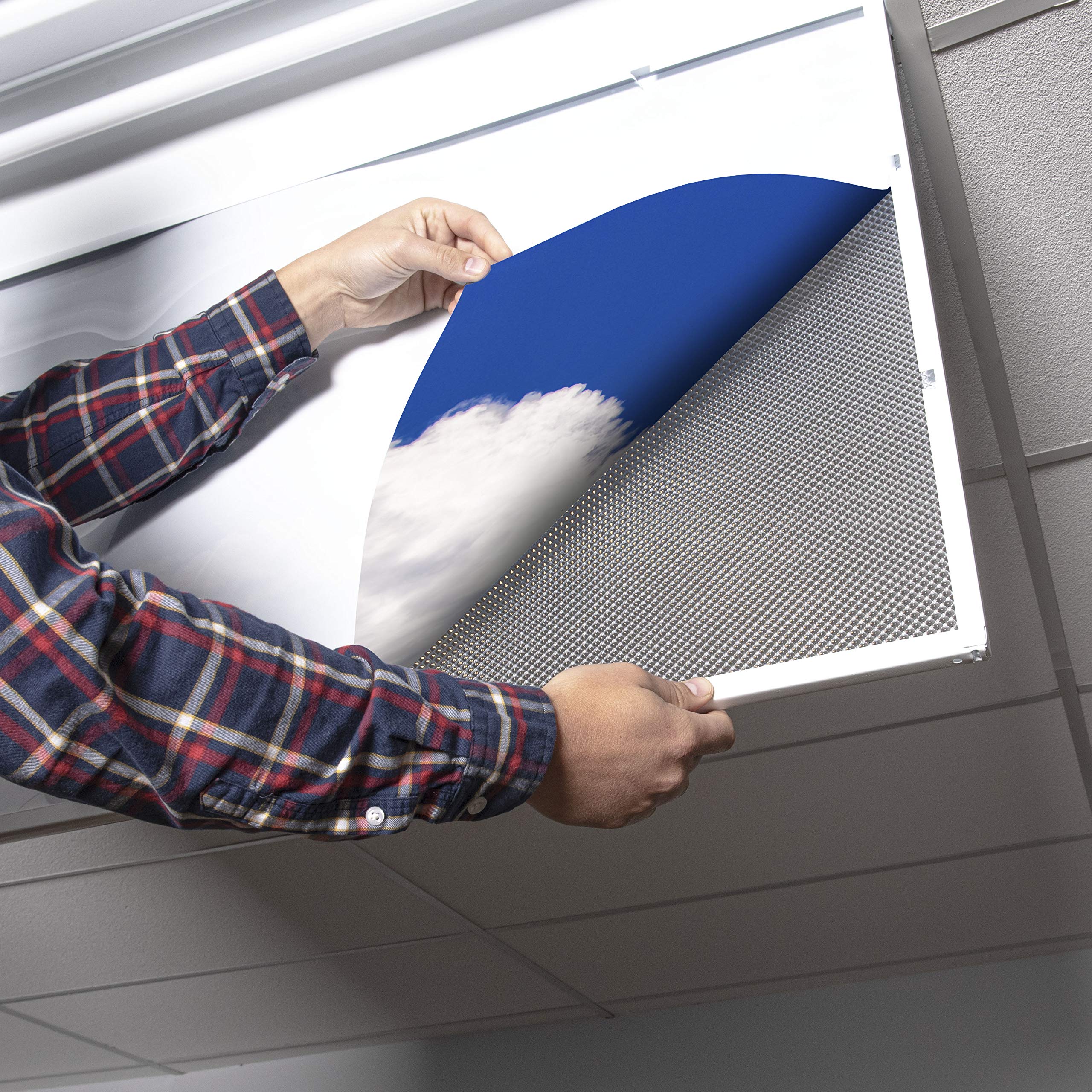 OCTO LIGHTS Fluorescent Light Cover - Backlit Film Insert 2x4 (22.38inx46.5in) Heavenly Cumulus, Model CLD-009-2x