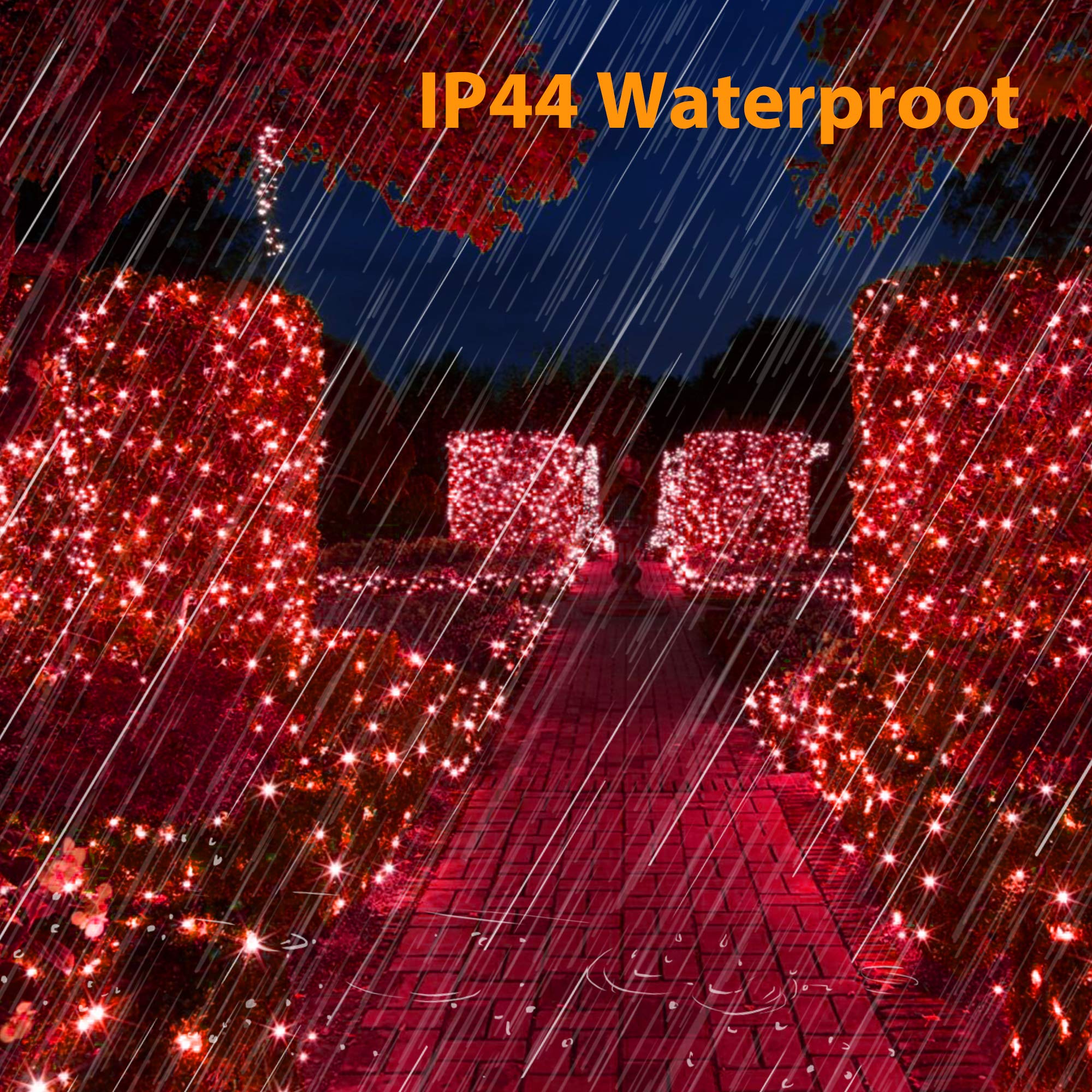 Brizled Red Christmas Lights, 240 LED String Lights, 78.74ft, Waterproof, 8 Modes, Outdoor/Indoor Decor, Model GP-SW290DC0209-IP44