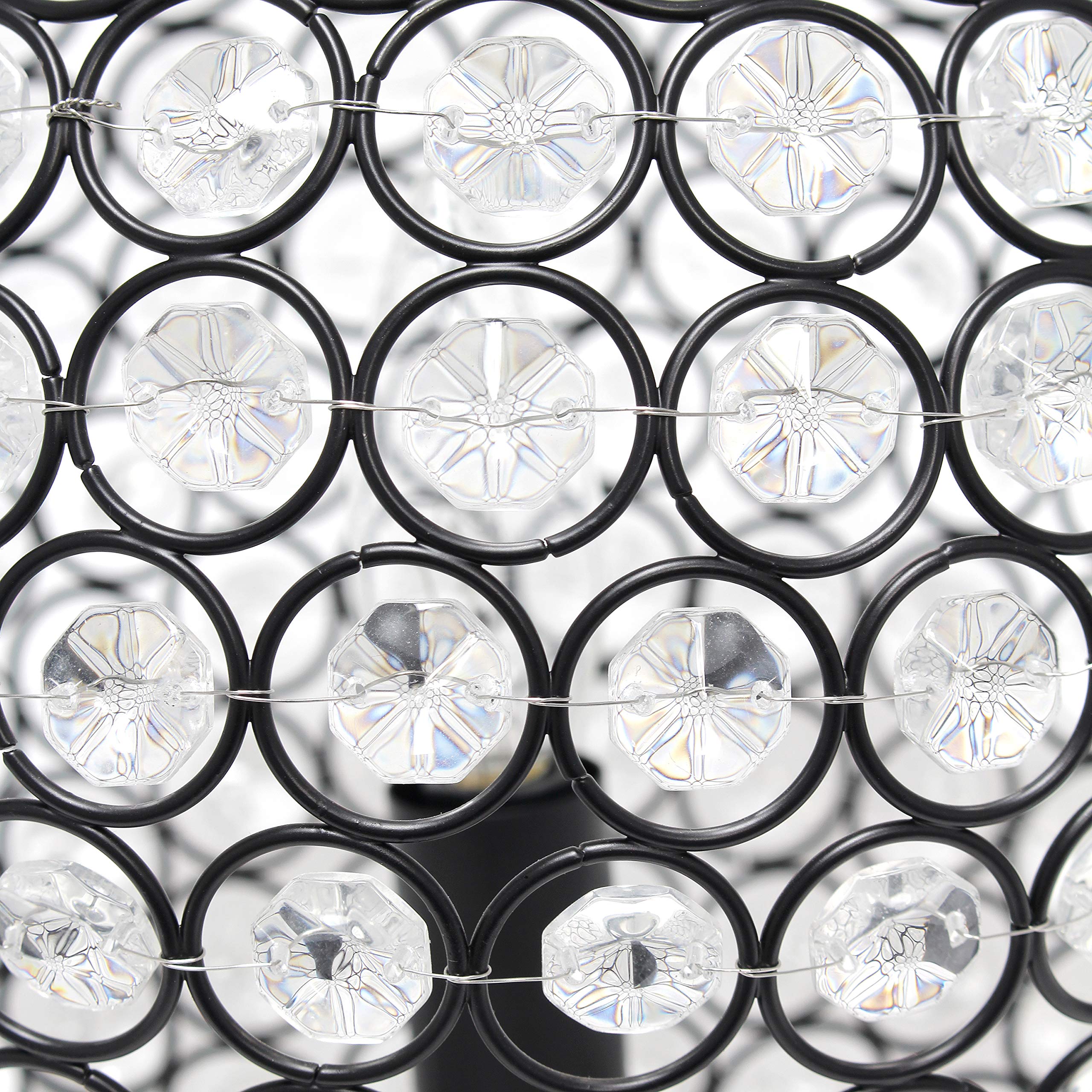 Elegant Designs Lt1067-Rbz 10&quot; Elipse Crystal Collection Metal Crystal Ball Sequin Table Desk Lamp For Accent Lighting, Décor, Living Room, Restoration Bronze