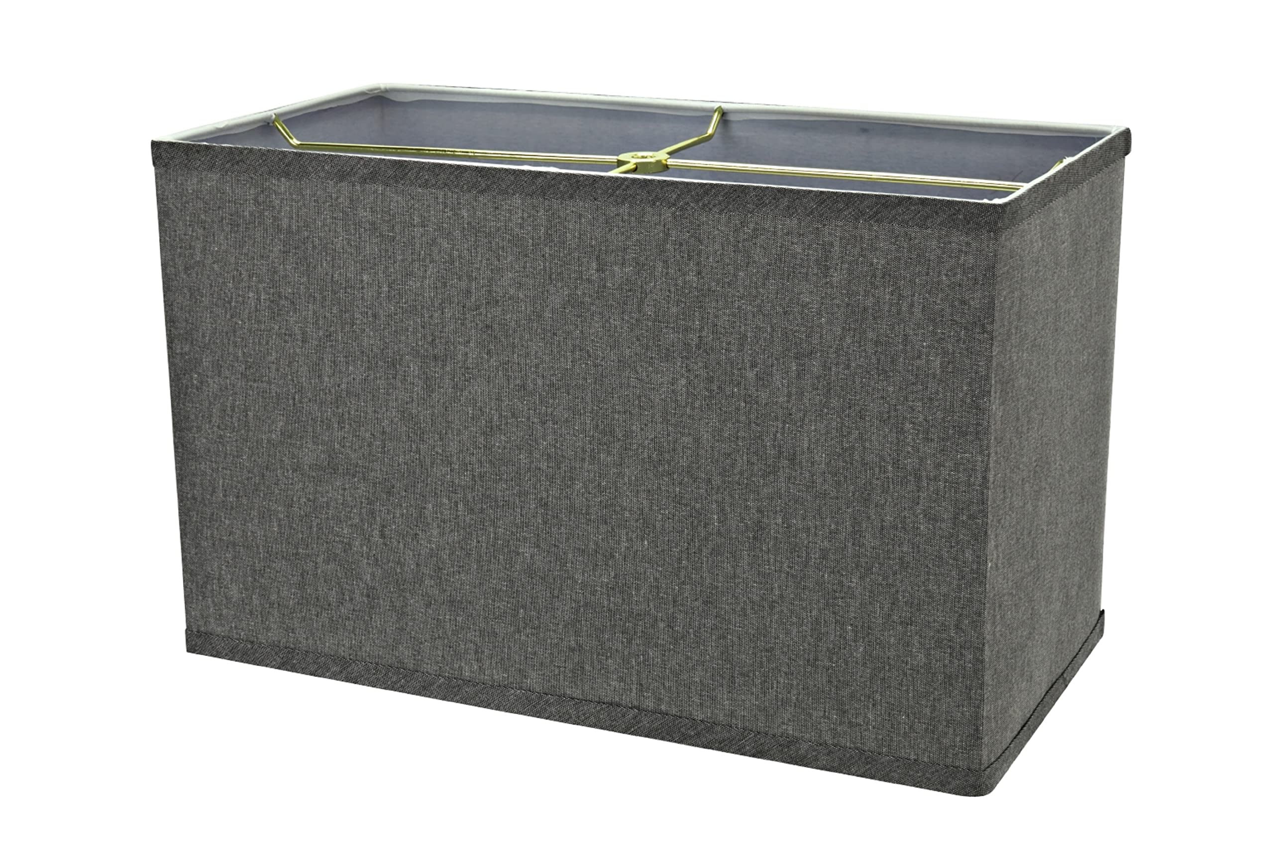 Aspen Creative 36007 Transitional Rectangular Hardback Shape Spider Construction Lamp Shade In Grey, (8+16)''Top X (8+16)''Botto