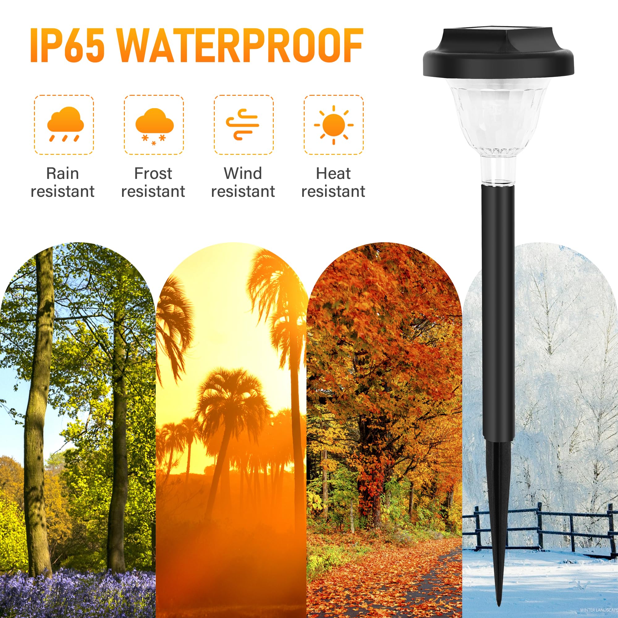Siatom Lighting Solar Pathway Lights, Ip65 Waterproof 10 Pack, Warm Light Led Garden Lighting