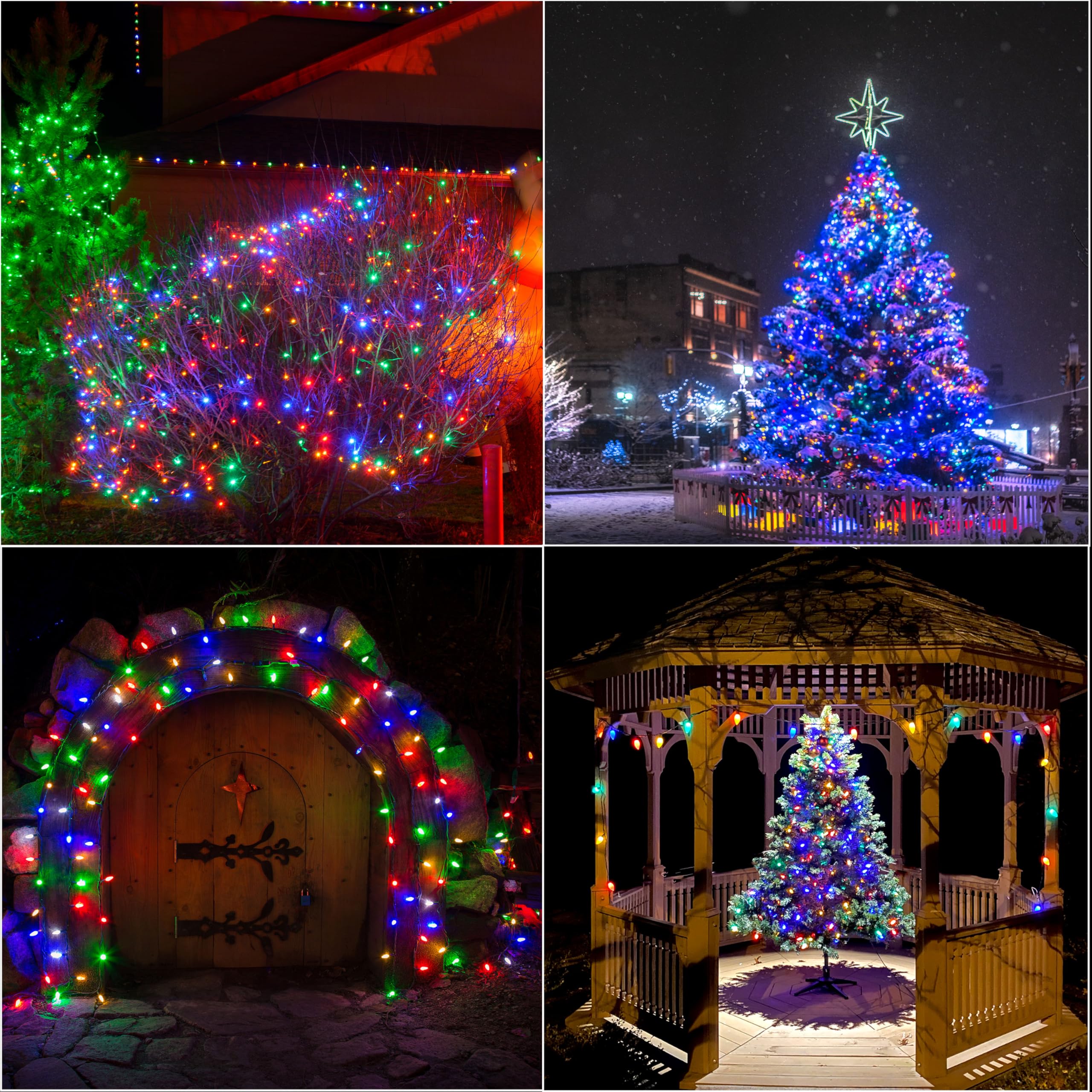 Lamphome 33Ft Easter Lights  100 Led Green Wire Fairy Starry String Lights Plug In  11 Lighting Modes  For Indoor Outdoor Xmas Tree Wedding Party Decoration (Multicolor)