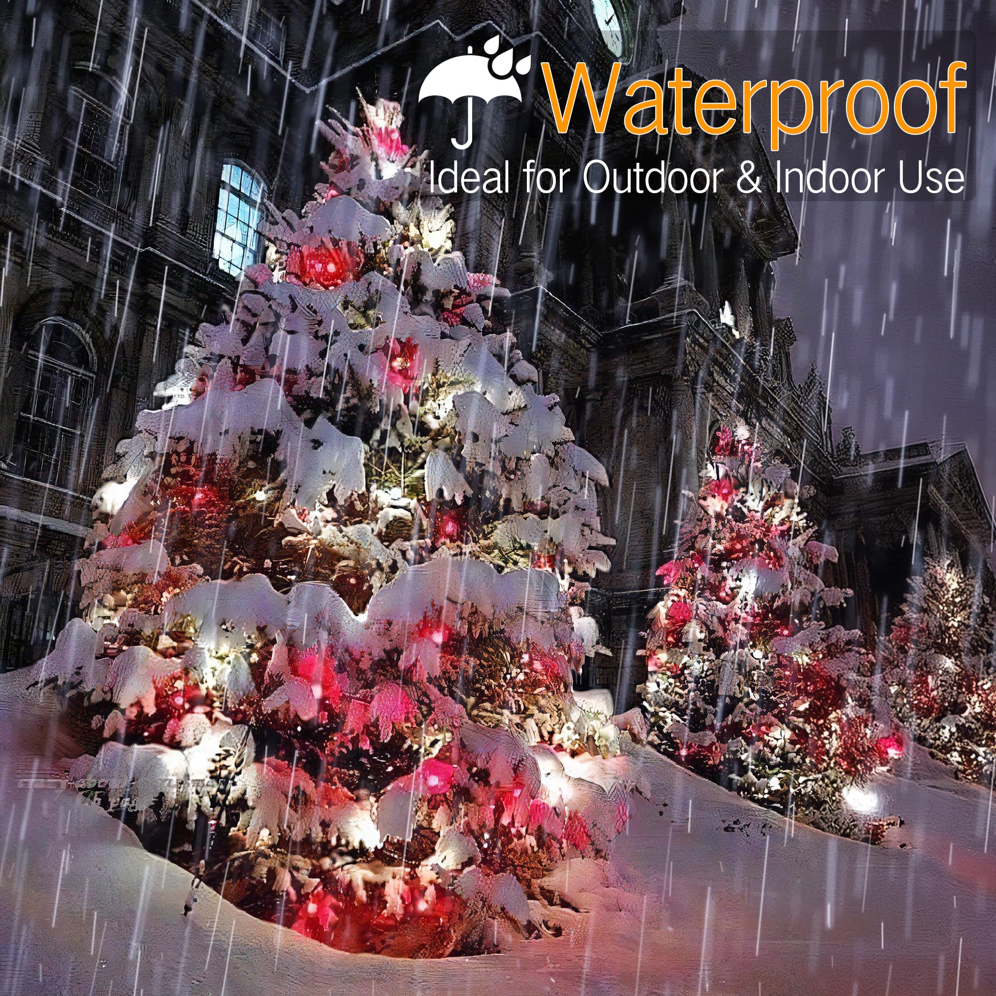 Odeetronic Red & White Christmas Lights, 33Ft 100Led Twinkle Christmas Lights, 5Mm Wide Angle Mini Christmas Lights, Connectable