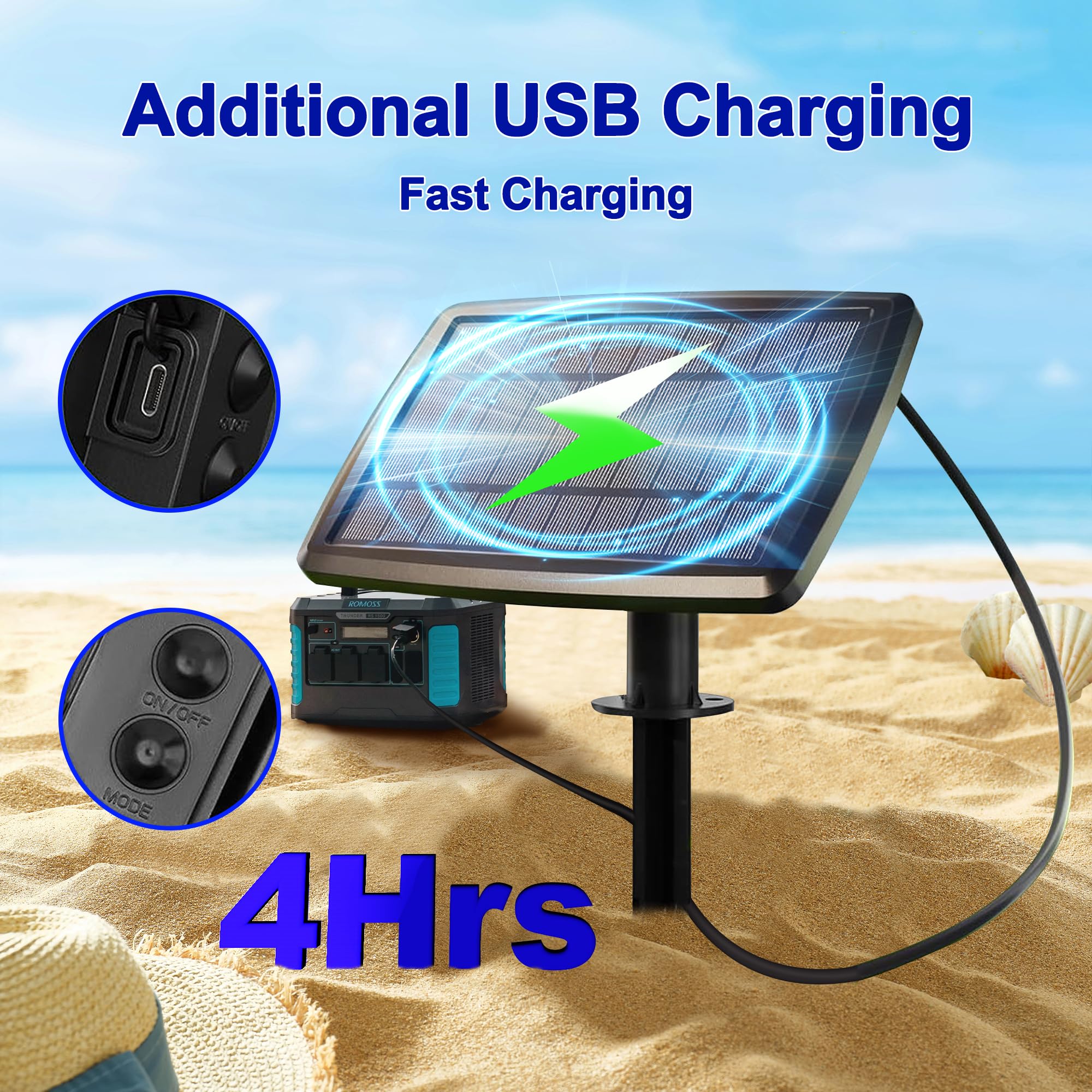 Stright Solar String Lights 55FT 15 Sockets Waterproof Warm White E12 S14 Bulbs Remote Control with USB Charging Port