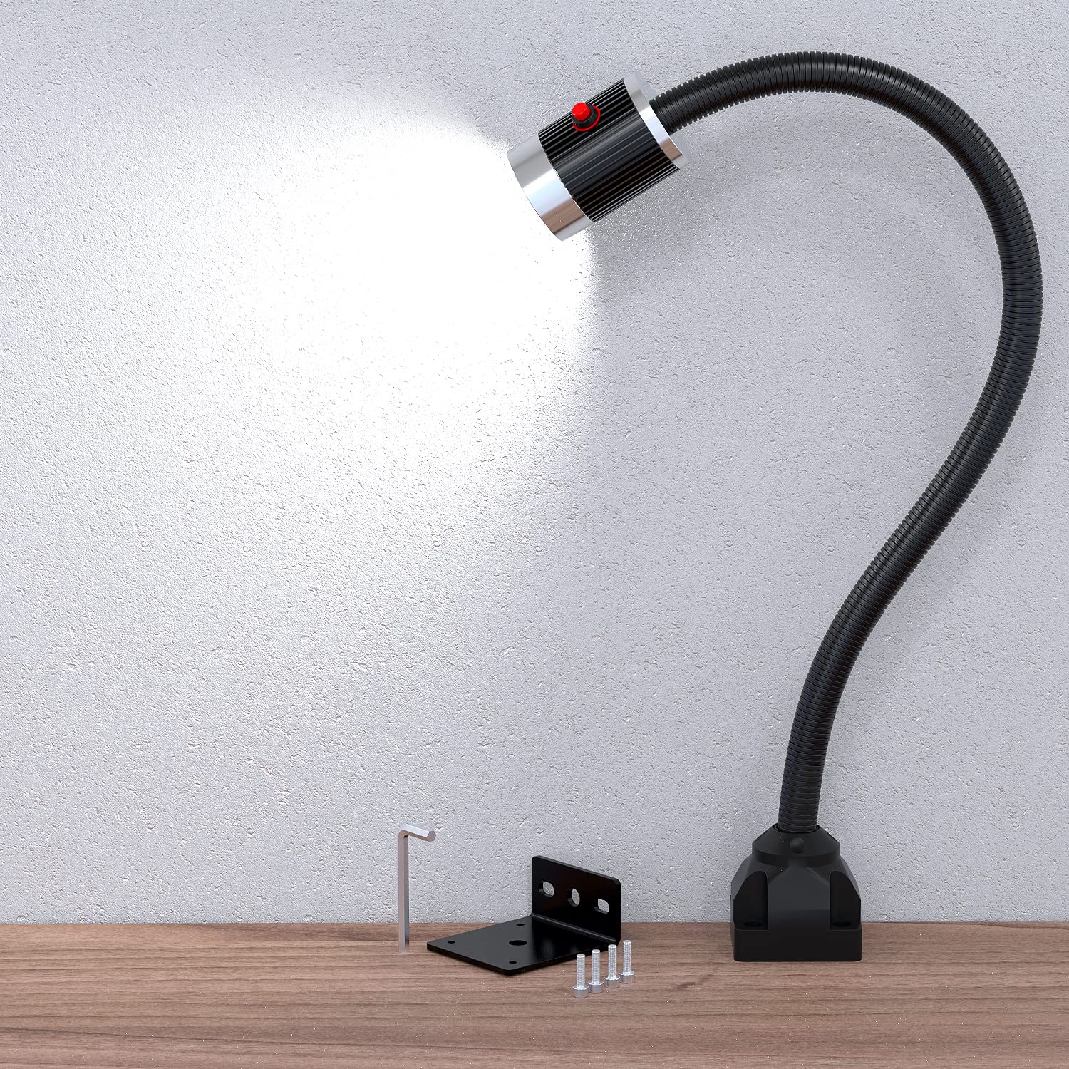 Led Work Light,Ip65 Water Proof Flexible Gooseneck Lamp, Led Light Gooseneck 900 Lumen For Lathe Milling, Drill Press, Industrial Lighting