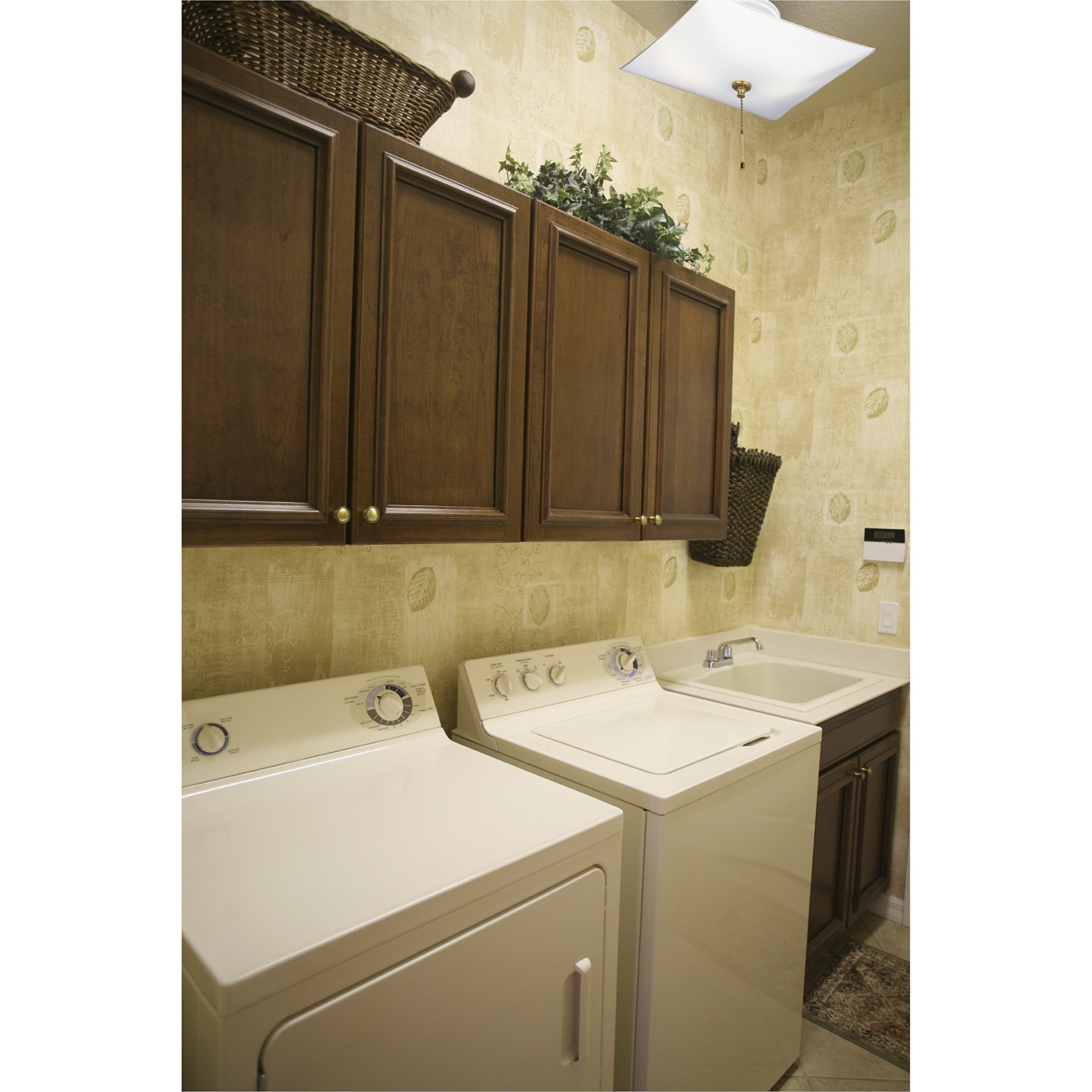 Westinghouse 6620000 Two-Light Semi-Flush-Mount Interior Ceiling Fixture With Pull Chain, White Finish With White Glass